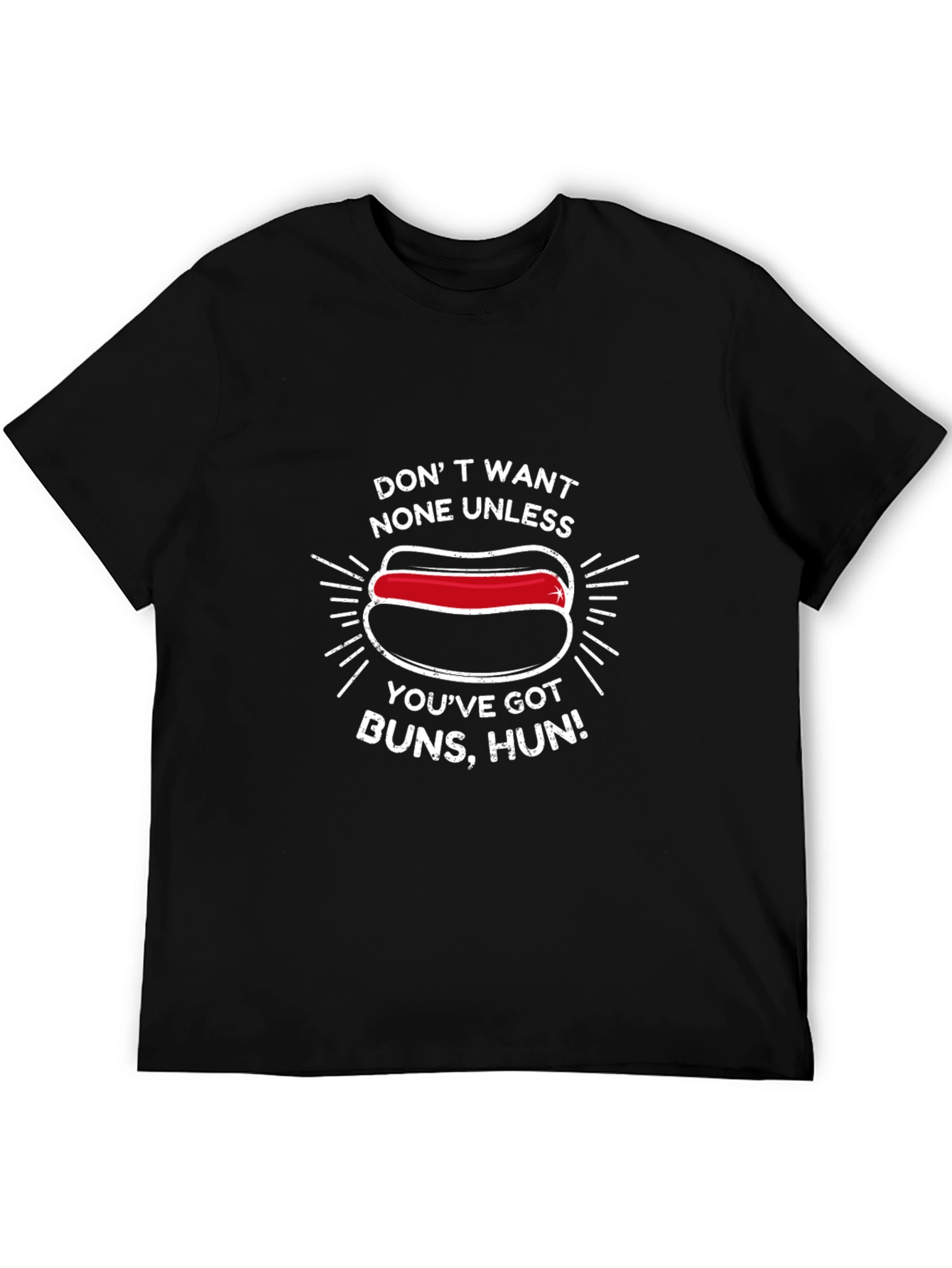 Funny Hot Dog Graphic T-Shirt - Buns Hun!
