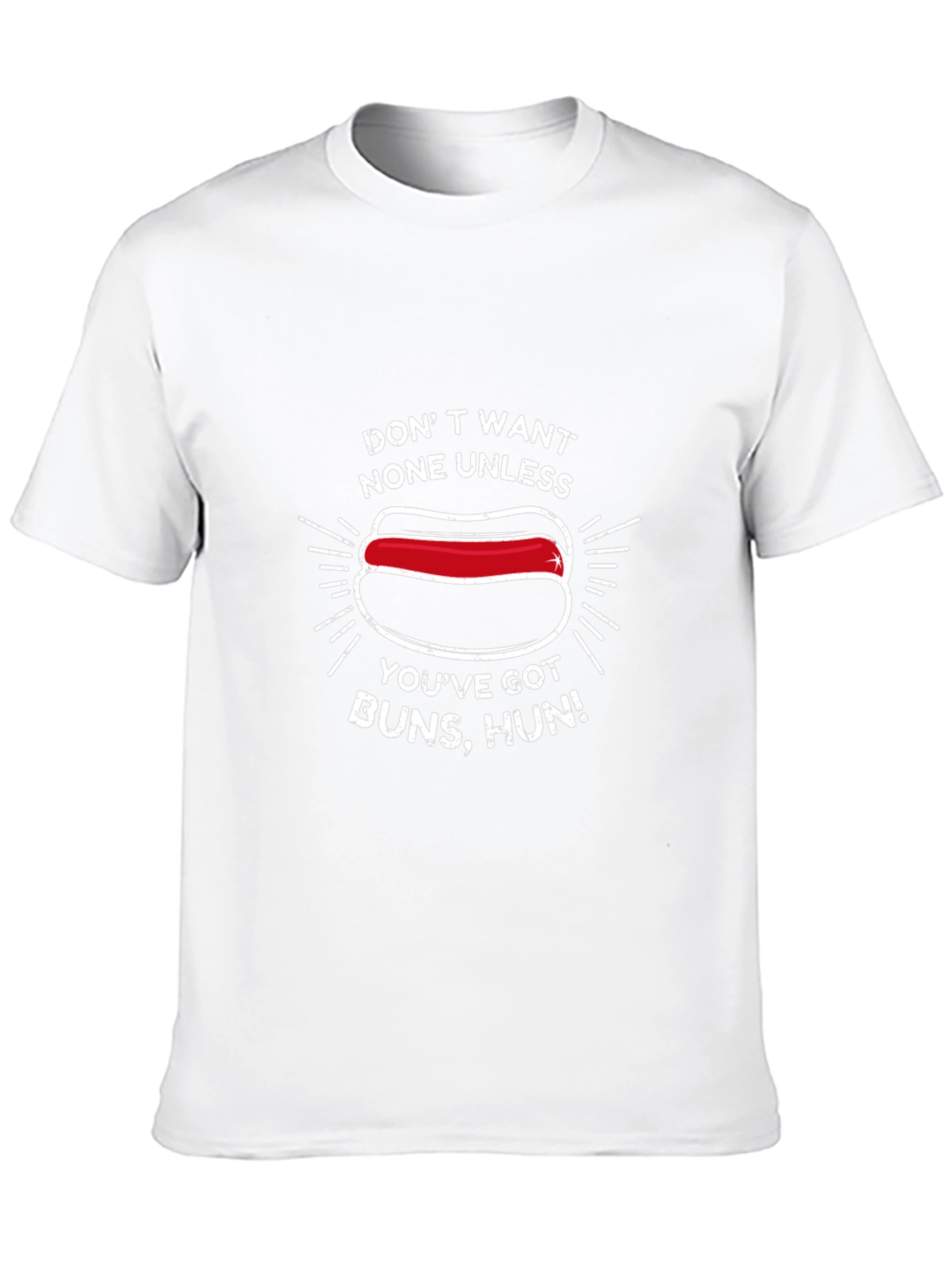 Funny Hot Dog Graphic T-Shirt - Buns Hun!