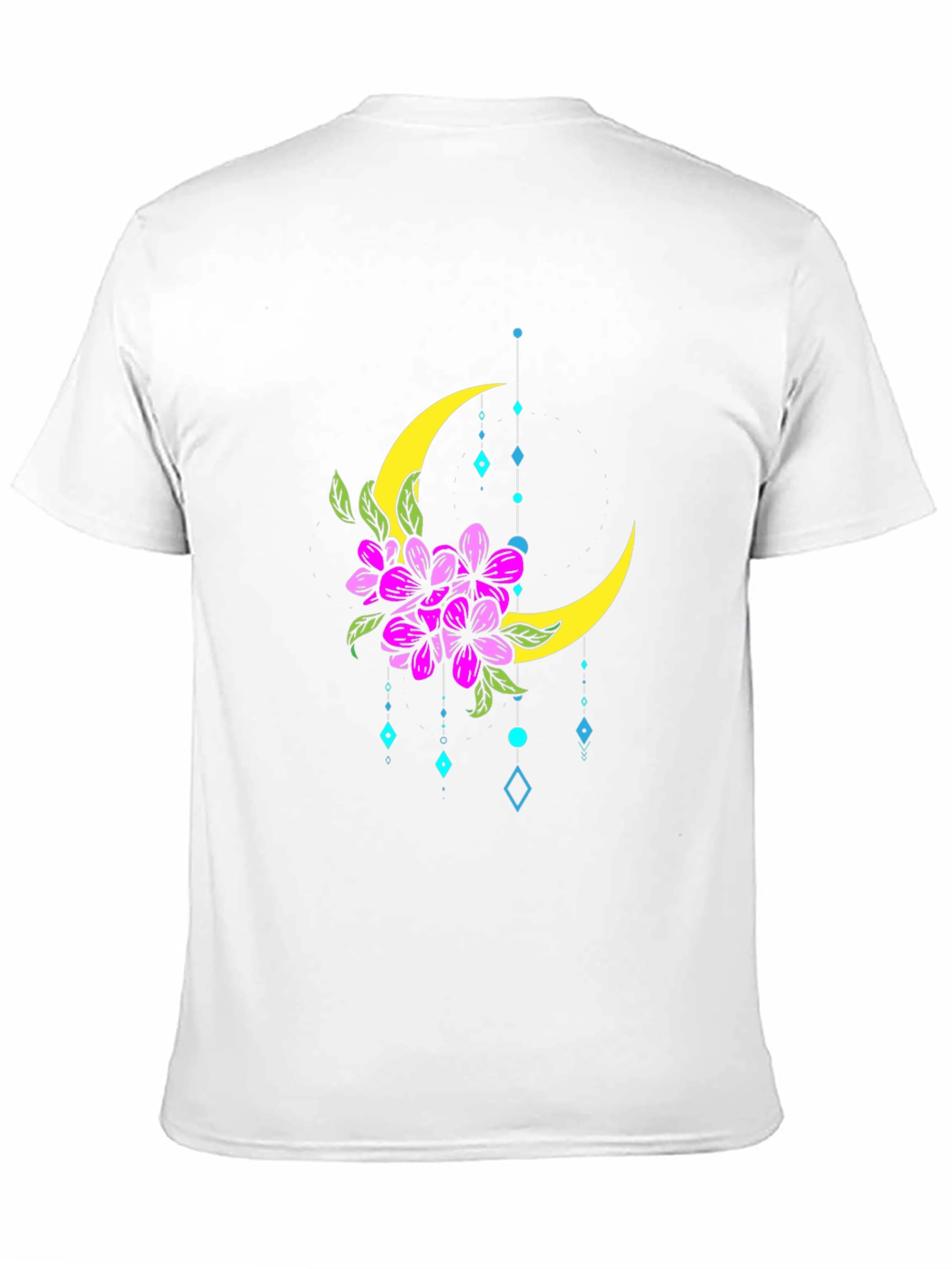 Floral Moon Graphic T-Shirt - Stylish Black Tee