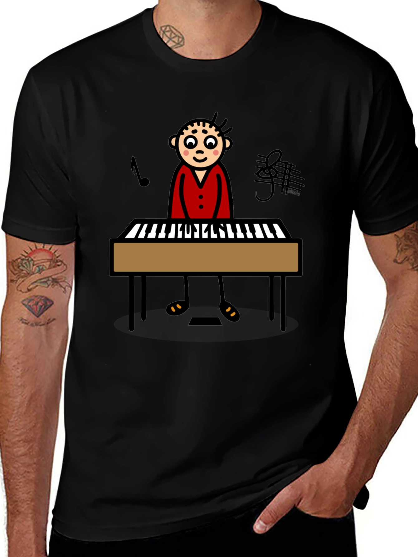 Piano Player Graphic T-Shirt - Unisex