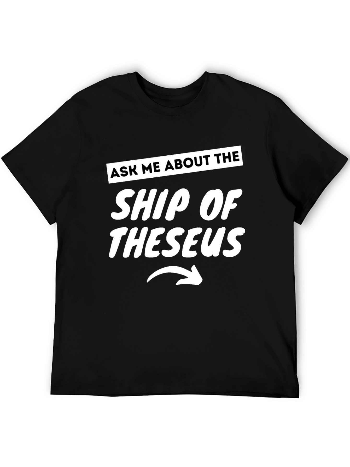Ship of Theseus Graphic Tee - Black Cotton T-Shirt