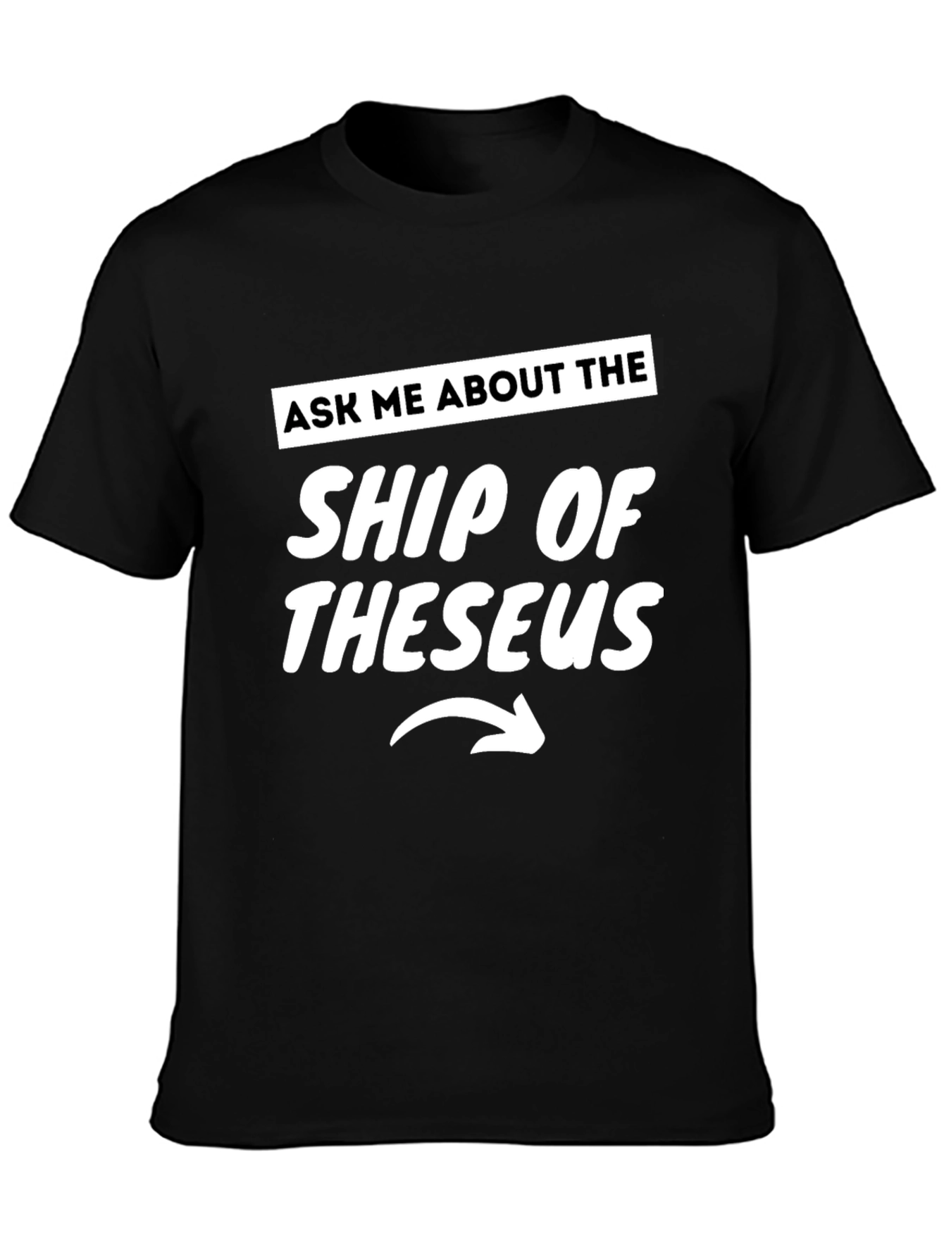Ship of Theseus Graphic Tee - Black Cotton T-Shirt