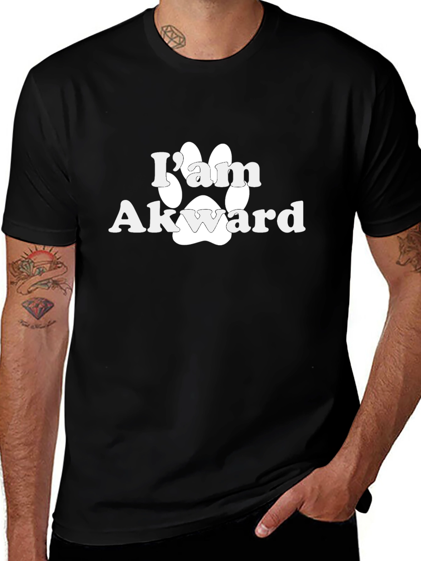 Im Awkward Paw Print Graphic T-Shirt