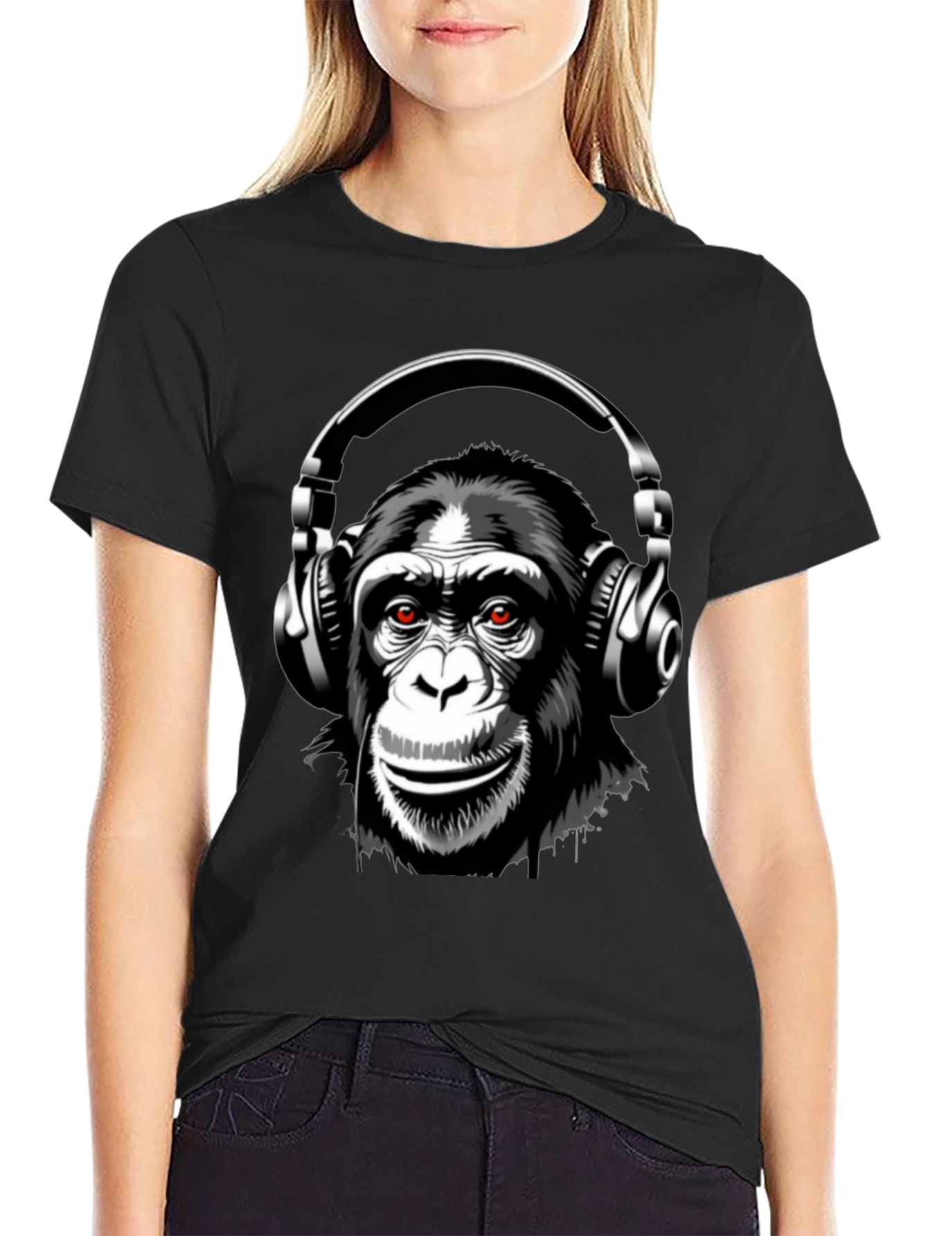 Monkey Headphones Graphic T-Shirt