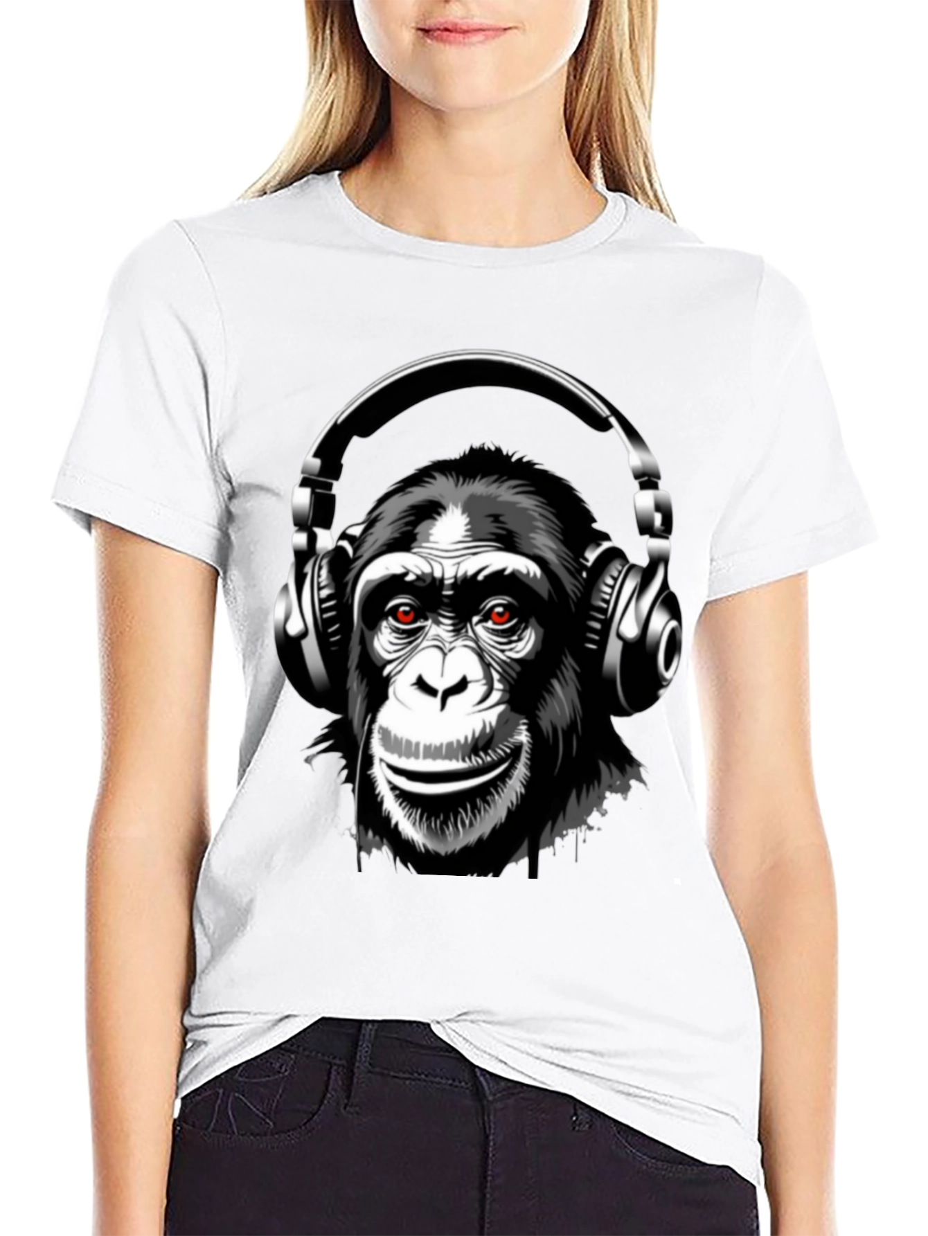 Monkey Headphones Graphic T-Shirt