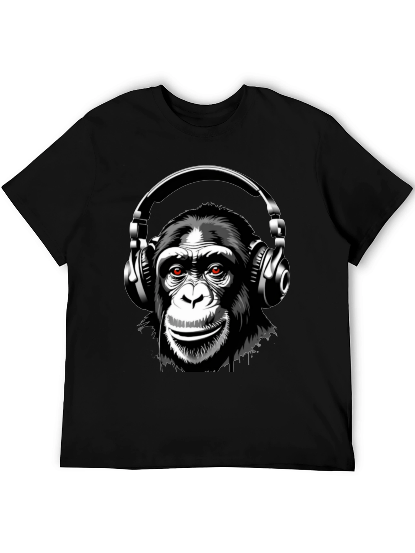 Monkey Headphones Graphic T-Shirt