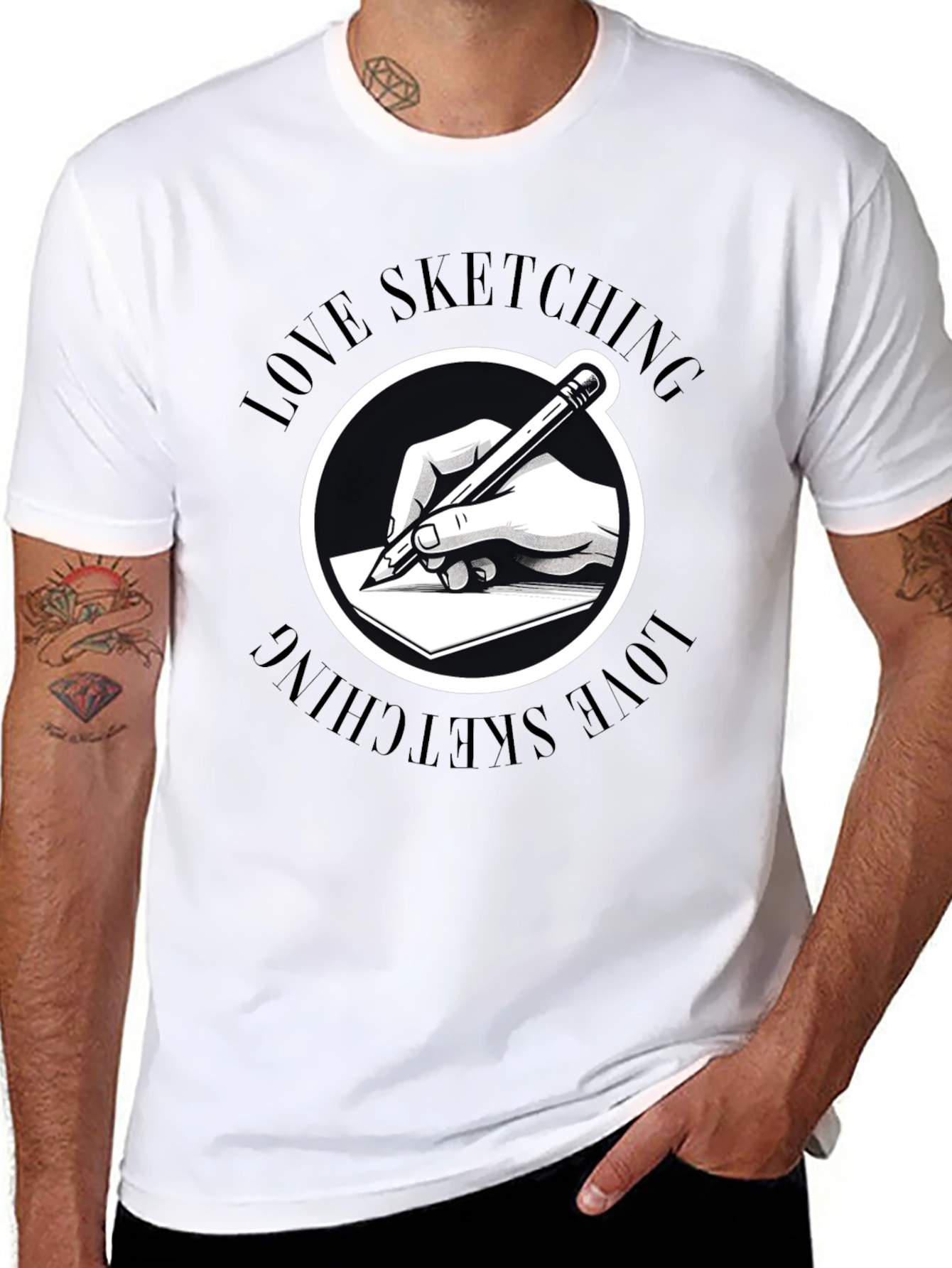 Love Sketching Graphic T-Shirt - Black