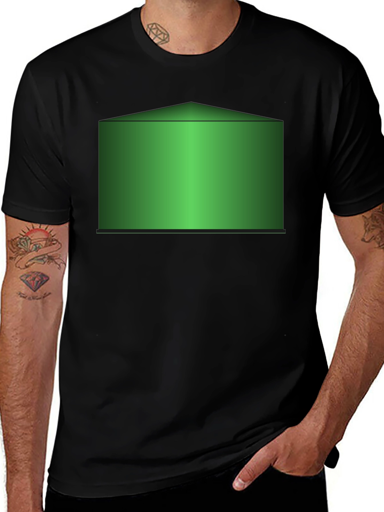 Green Reservoir Graphic Black T-Shirt