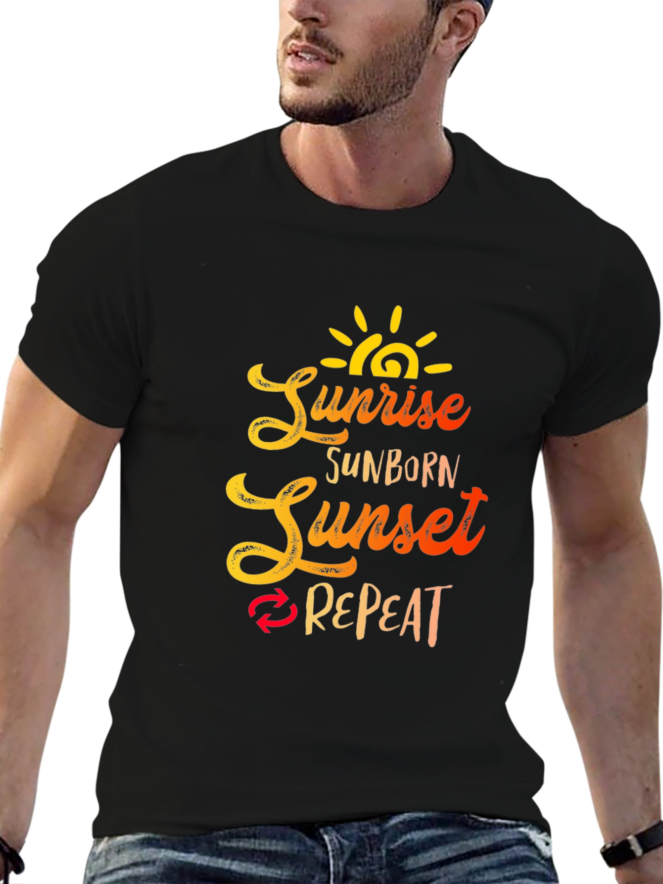 Sunrise Sunborn Sunset Repeat Graphic Tee