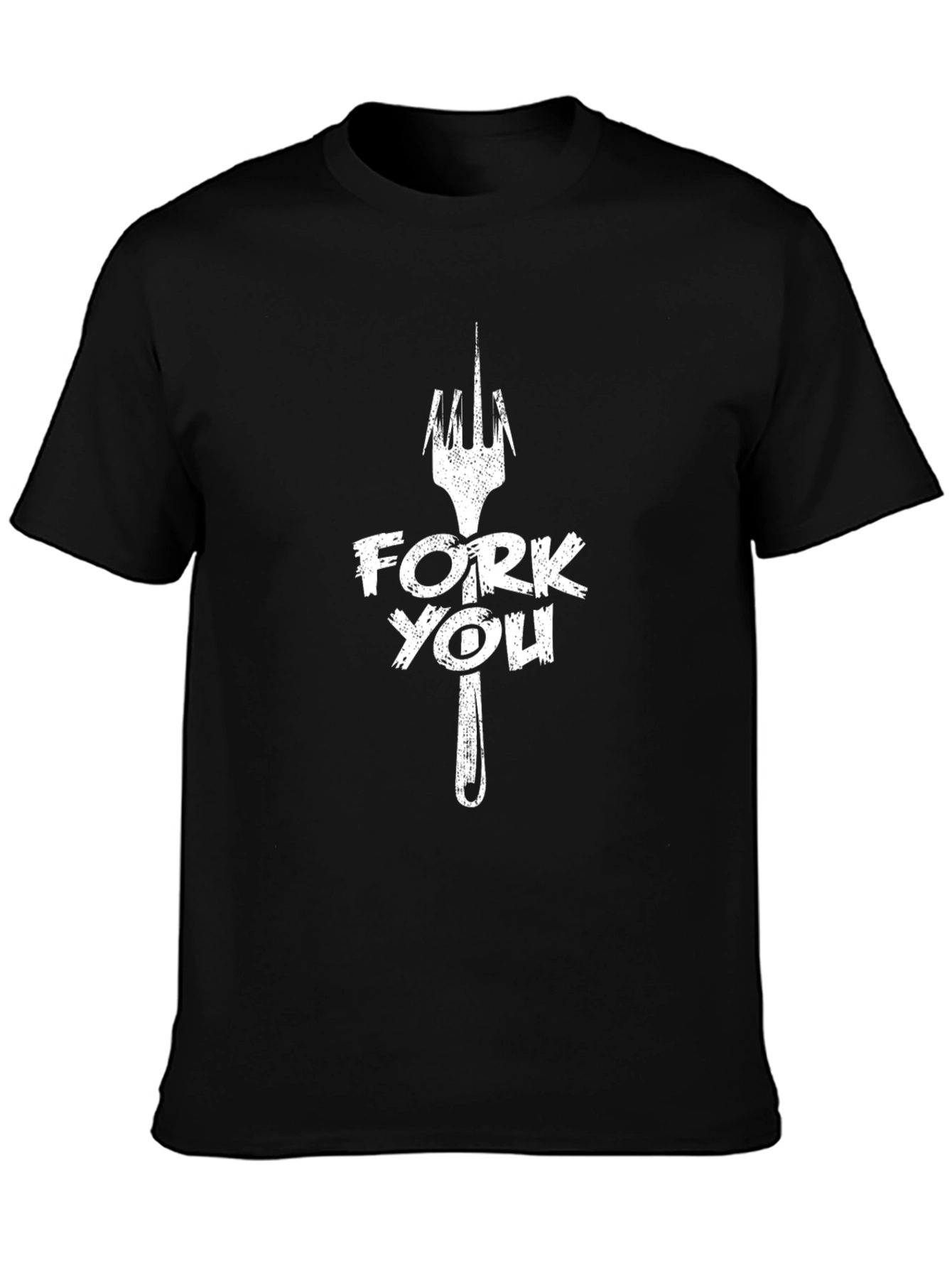Fork You Graphic Tee - Black Cotton T-Shirt
