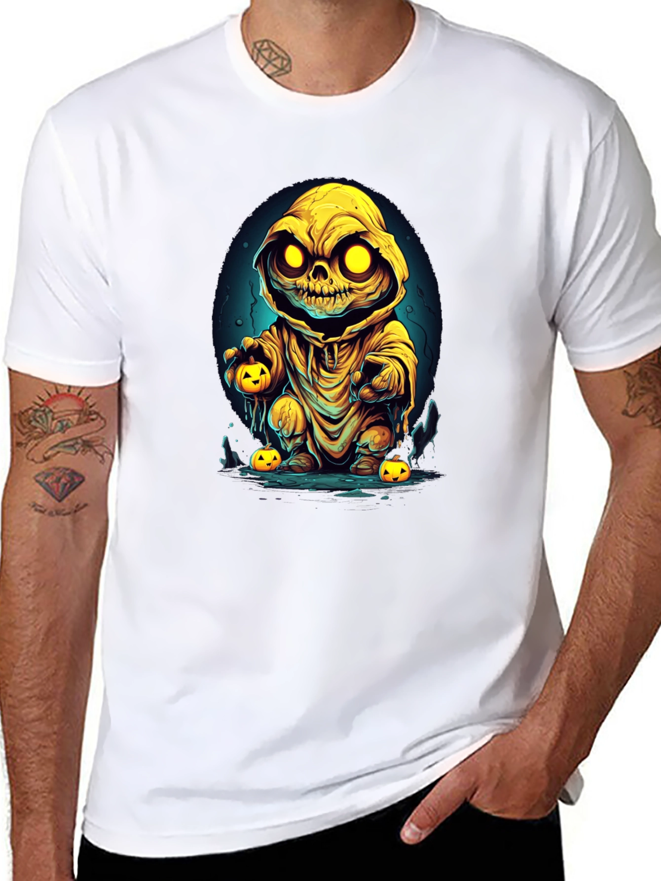 Spooky Pumpkin Character Graphic Tee