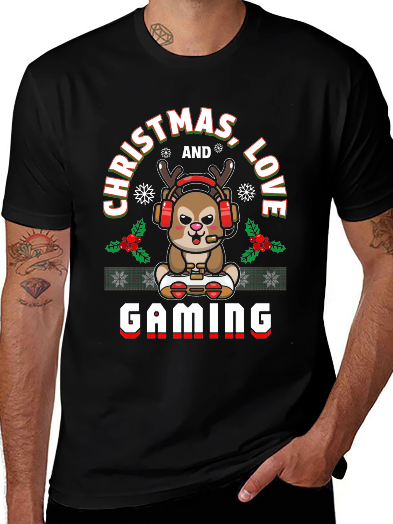 Christmas Gaming Reindeer T-Shirt