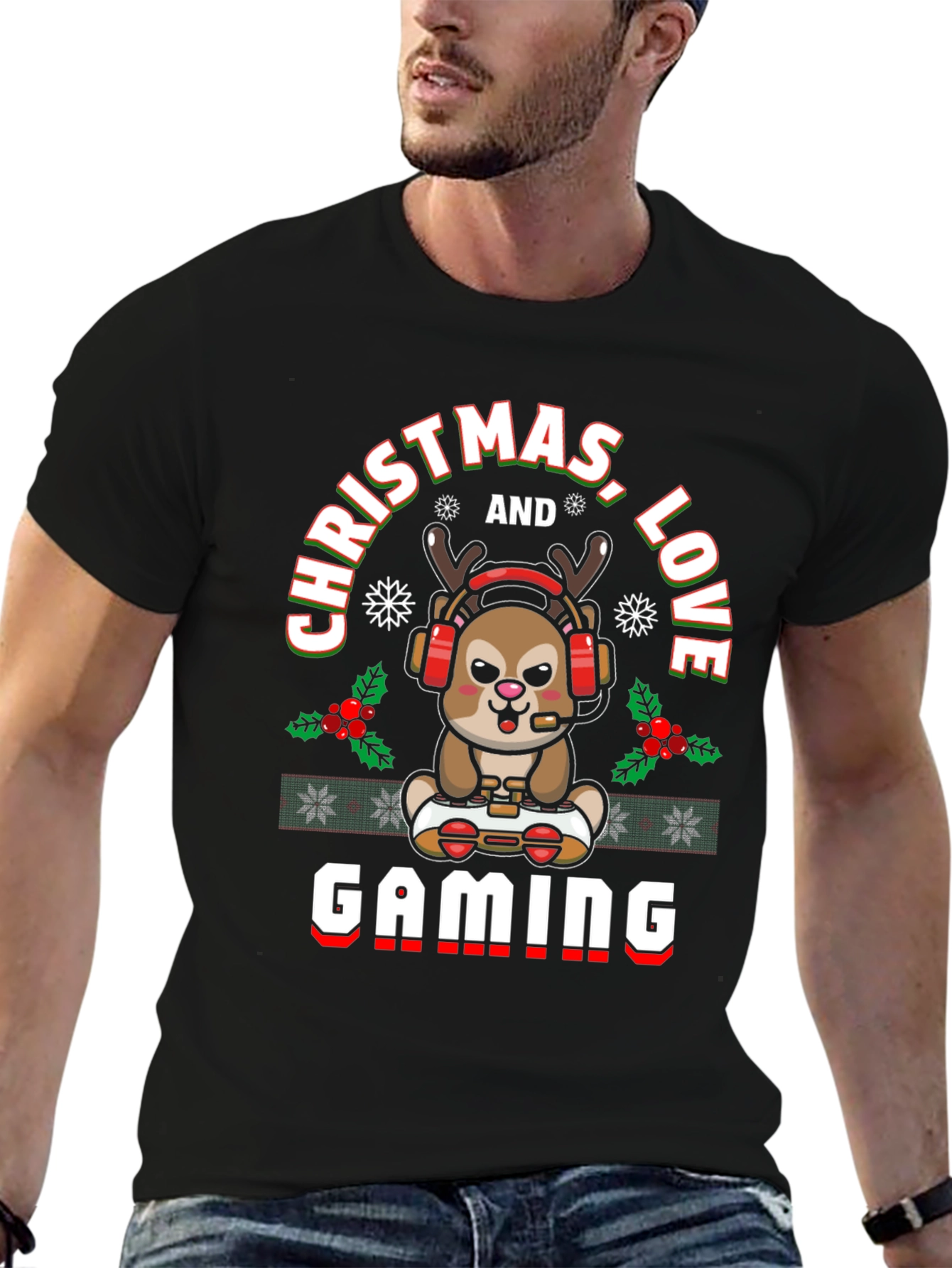 Christmas Gaming Reindeer T-Shirt