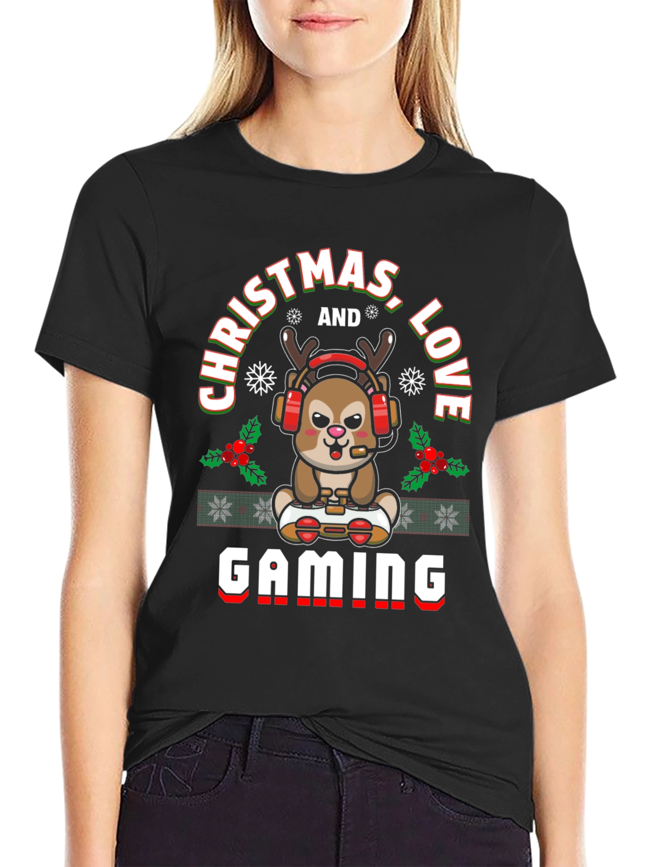 Christmas Gaming Reindeer T-Shirt