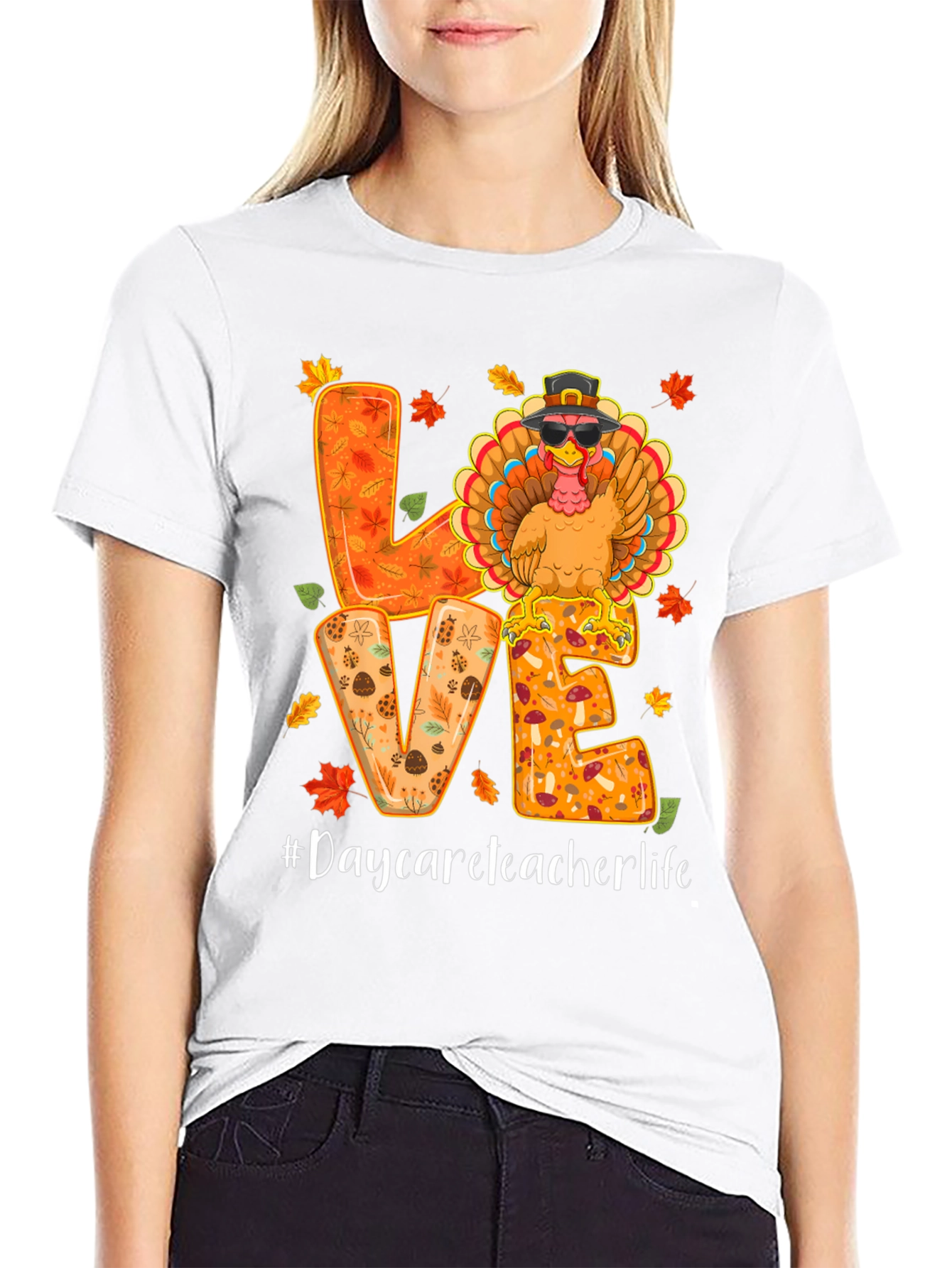 Daycare Teacher Life Thanksgiving Turkey T-Shirt