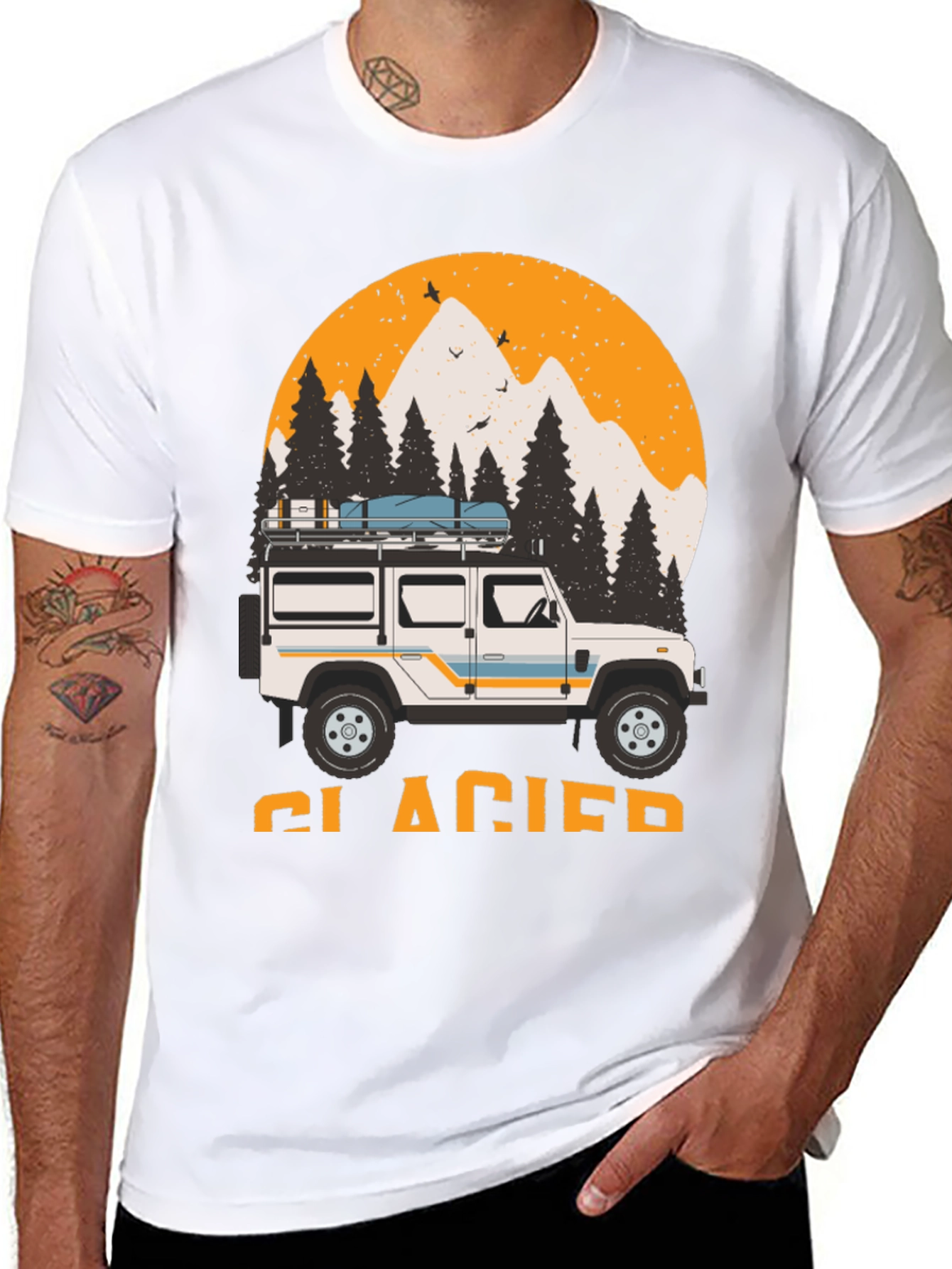 Glacier Adventure T-Shirt - Mountain SUV Design
