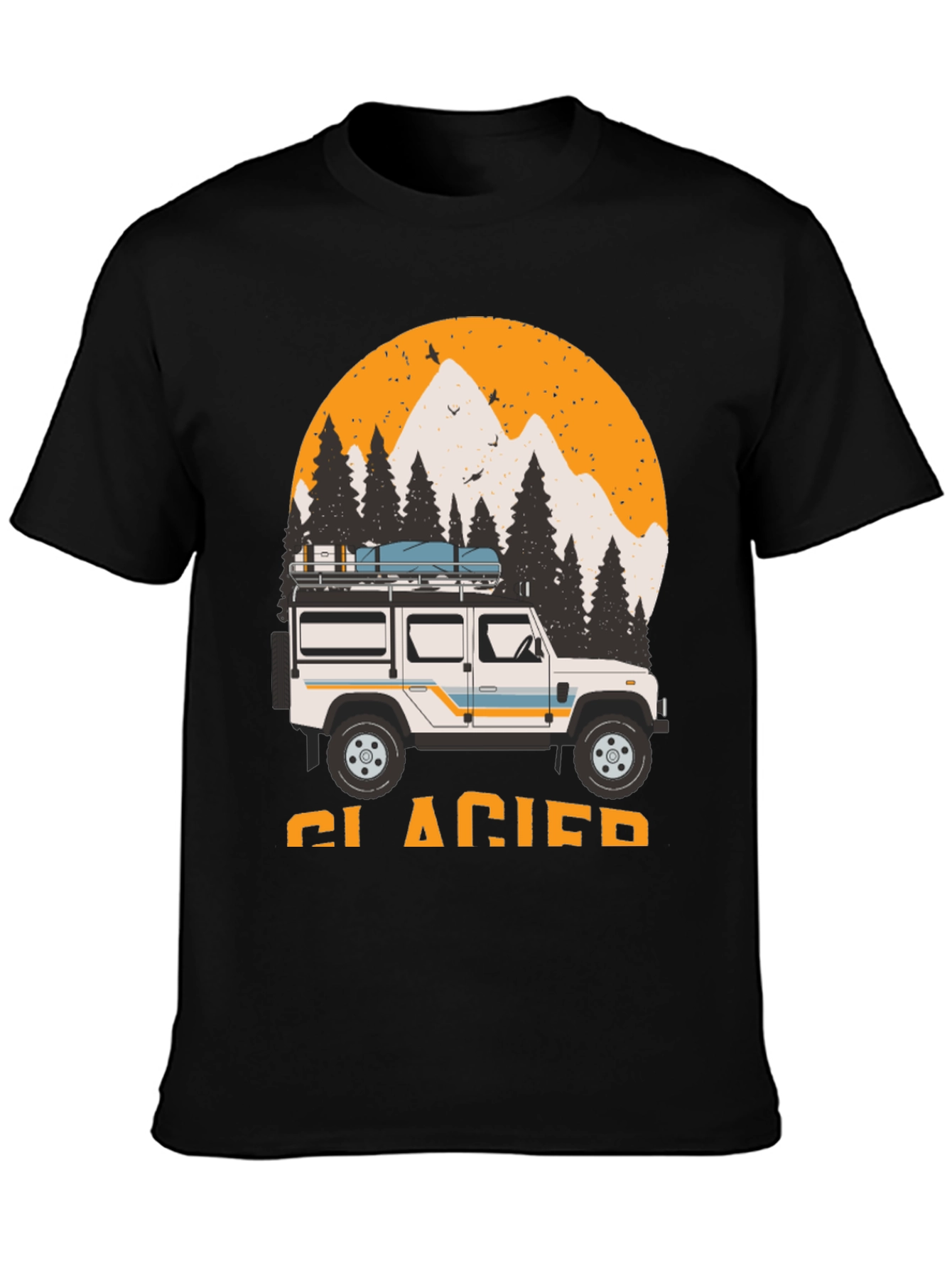 Glacier Adventure T-Shirt - Mountain SUV Design