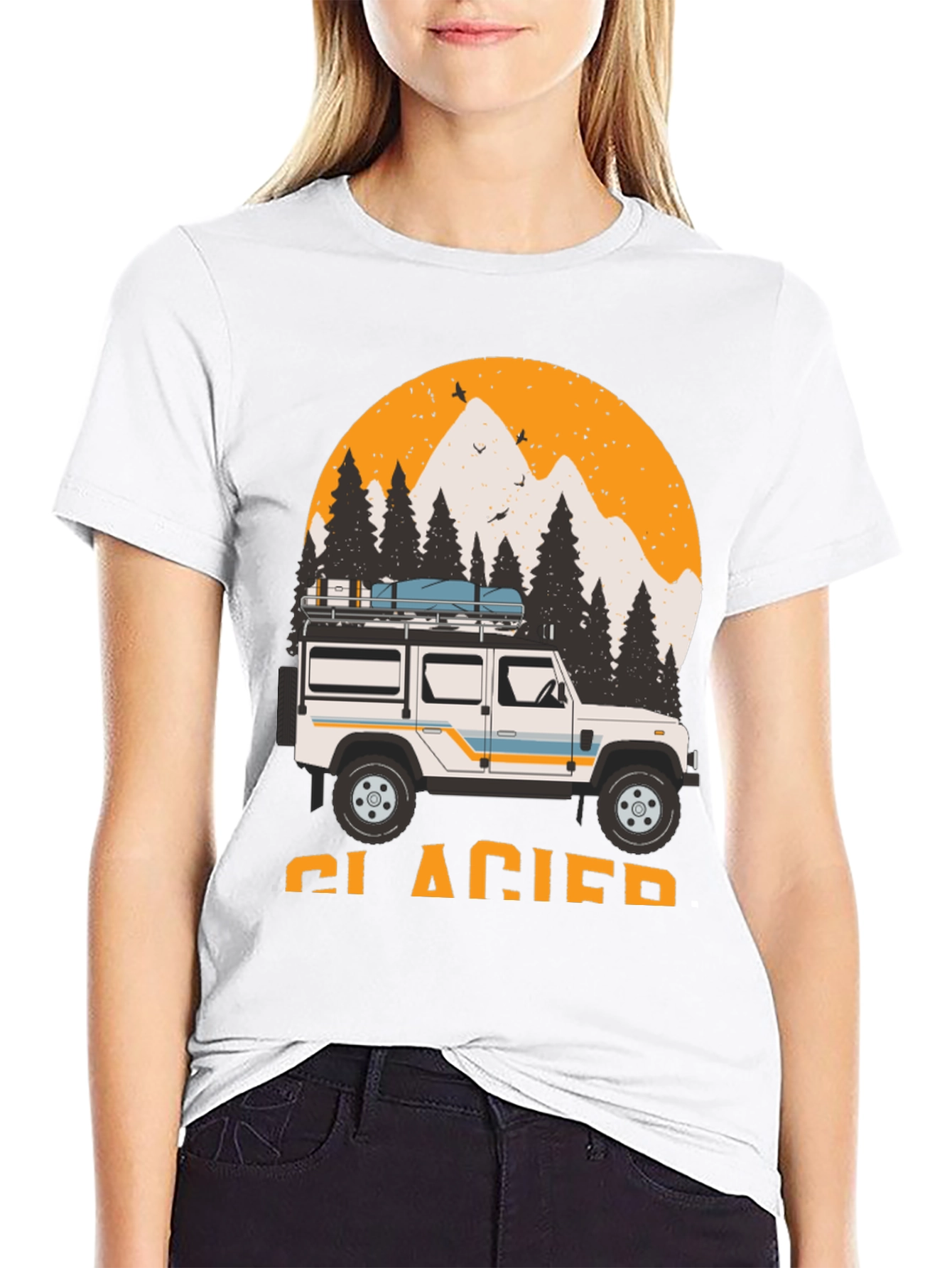 Glacier Adventure T-Shirt - Mountain SUV Design