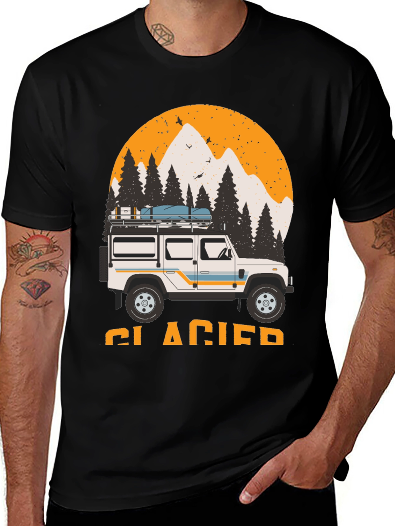 Glacier Adventure T-Shirt - Mountain SUV Design