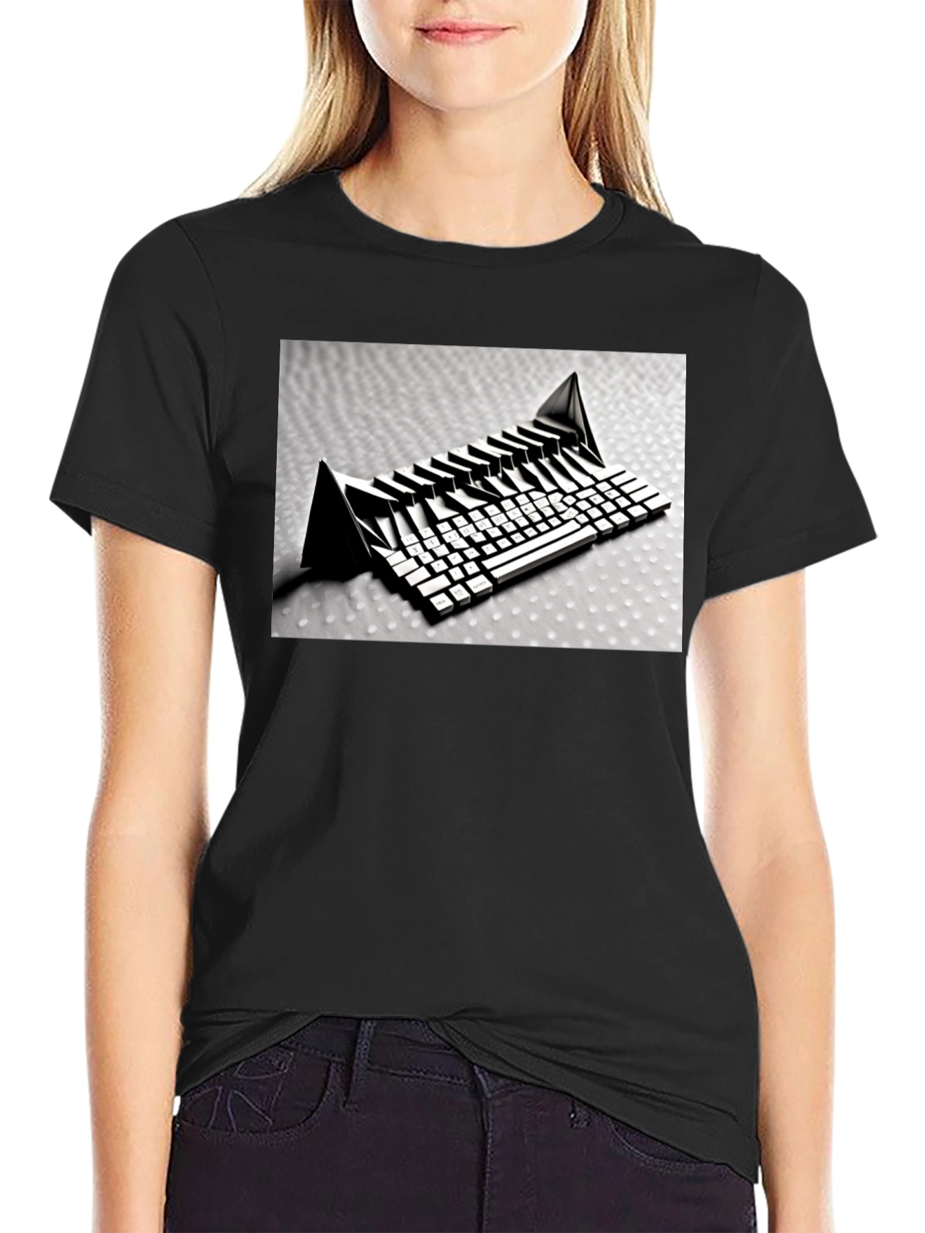 Abstract Keyboard Graphic T-Shirt