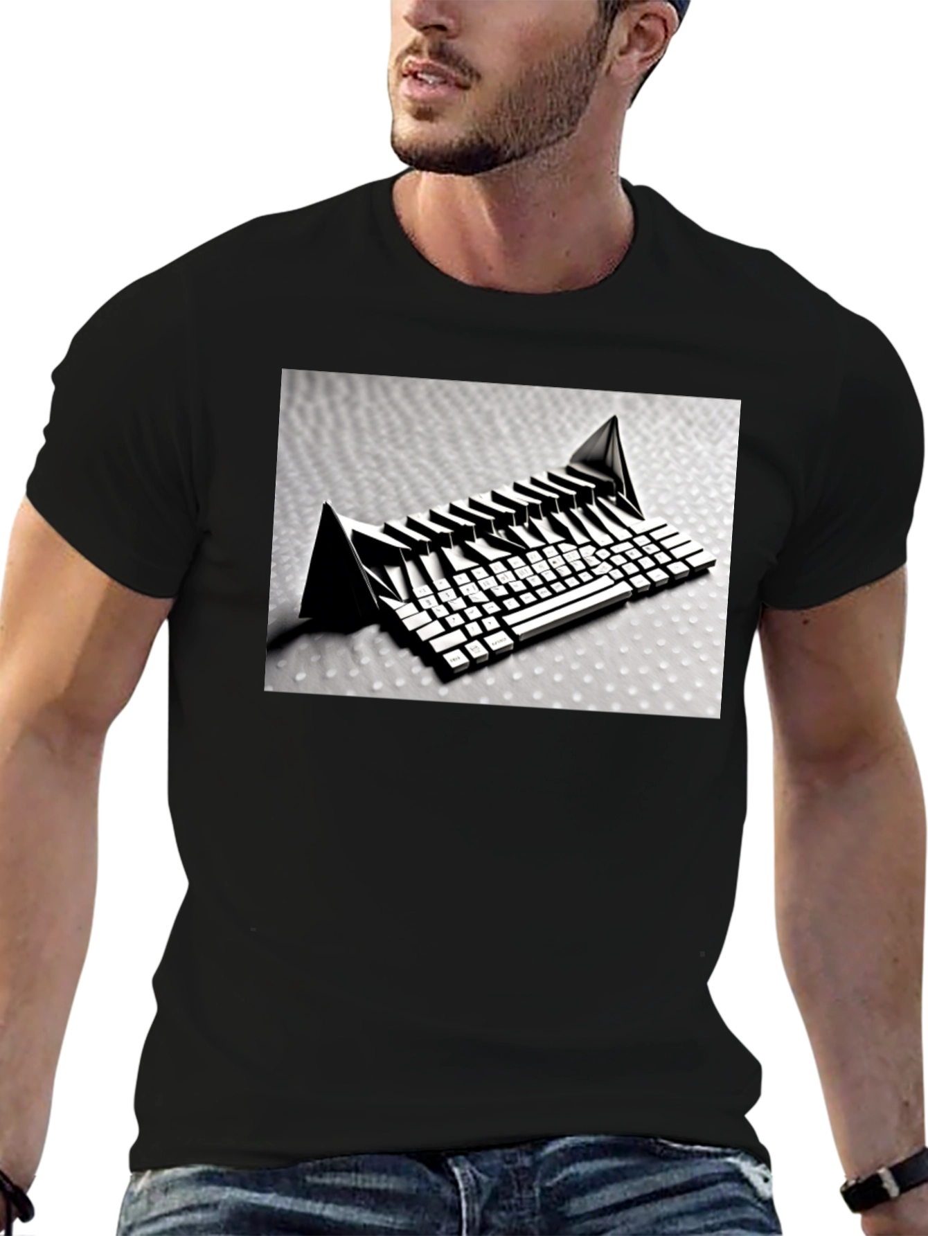 Abstract Keyboard Graphic T-Shirt