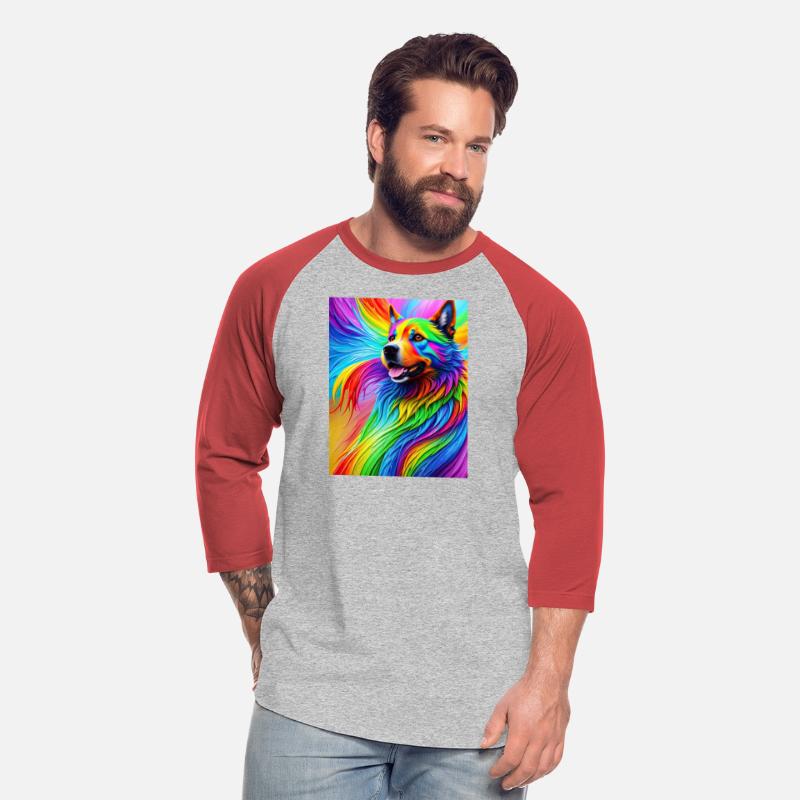 Labrador Retriever with rainbow splashes of colors