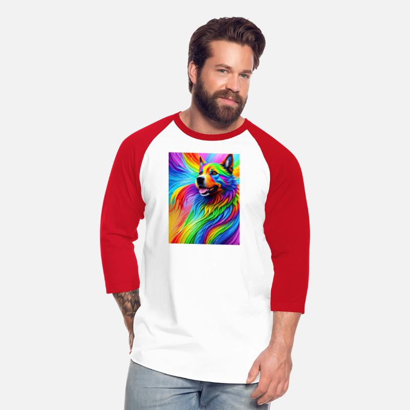 Labrador Retriever with rainbow splashes of colors