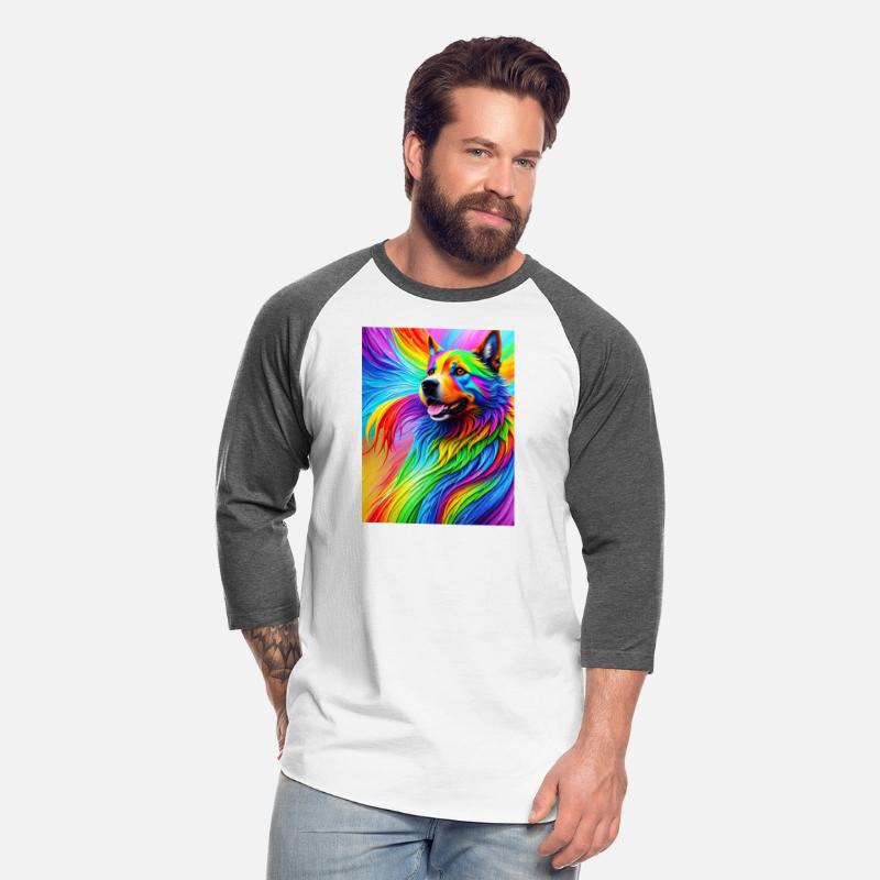 Labrador Retriever with rainbow splashes of colors