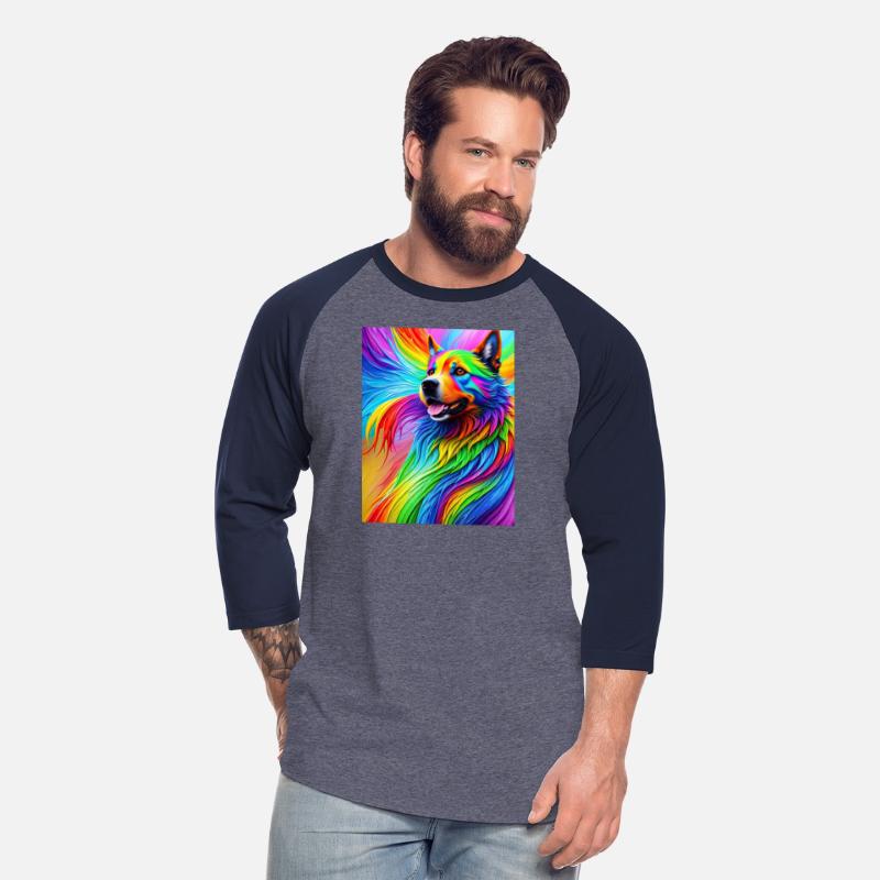 Labrador Retriever with rainbow splashes of colors