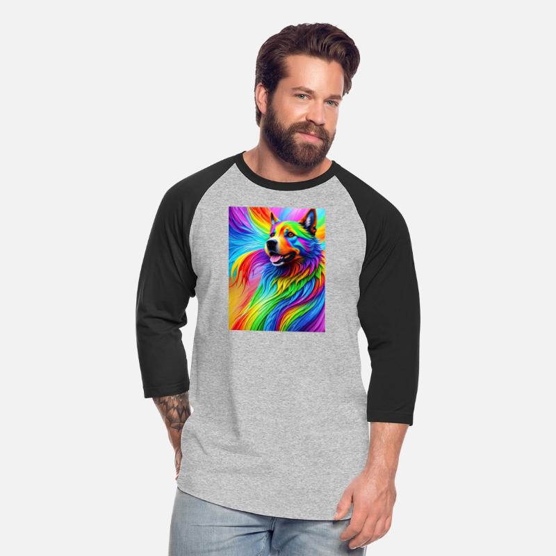 Labrador Retriever with rainbow splashes of colors