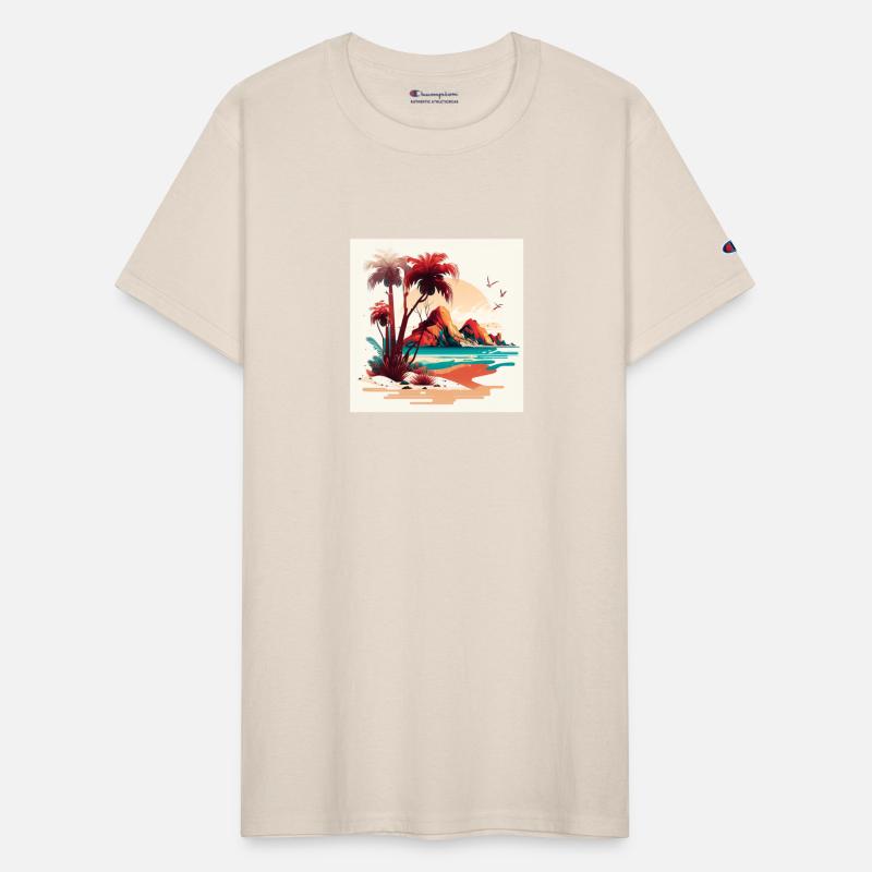 Landscape ocean palm tree