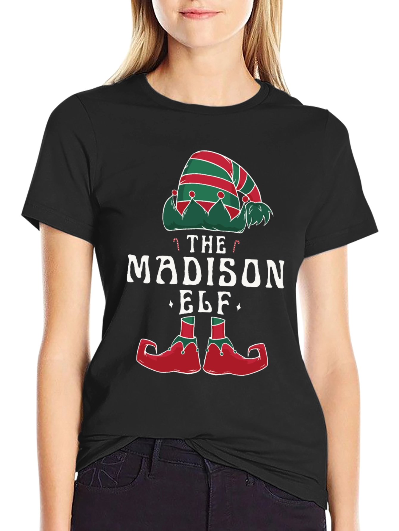 Madison Elf Christmas T-Shirt - Festive Holiday Apparel