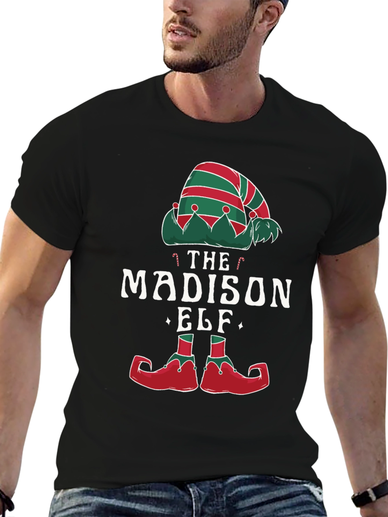 Madison Elf Christmas T-Shirt - Festive Holiday Apparel
