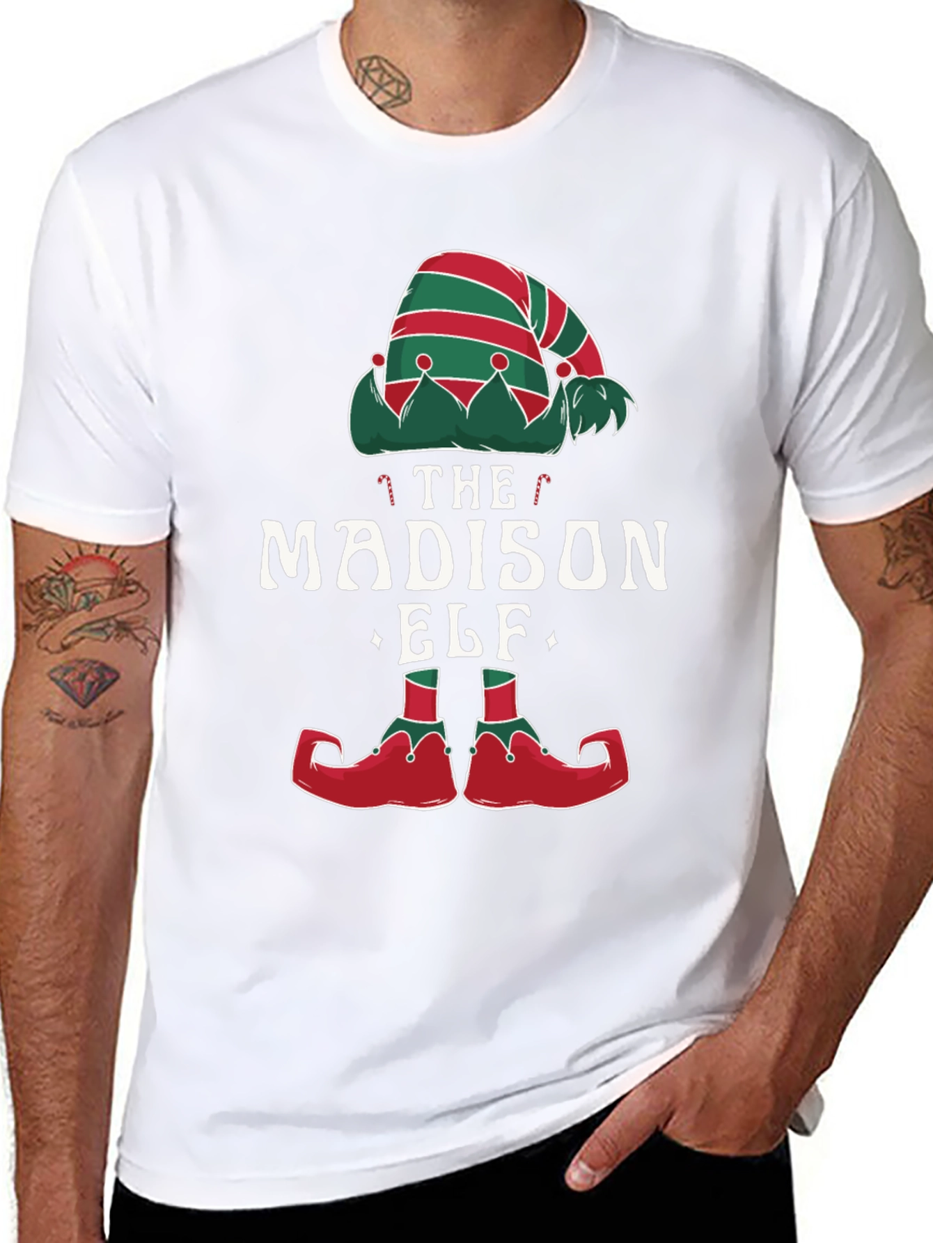 Madison Elf Christmas T-Shirt - Festive Holiday Apparel