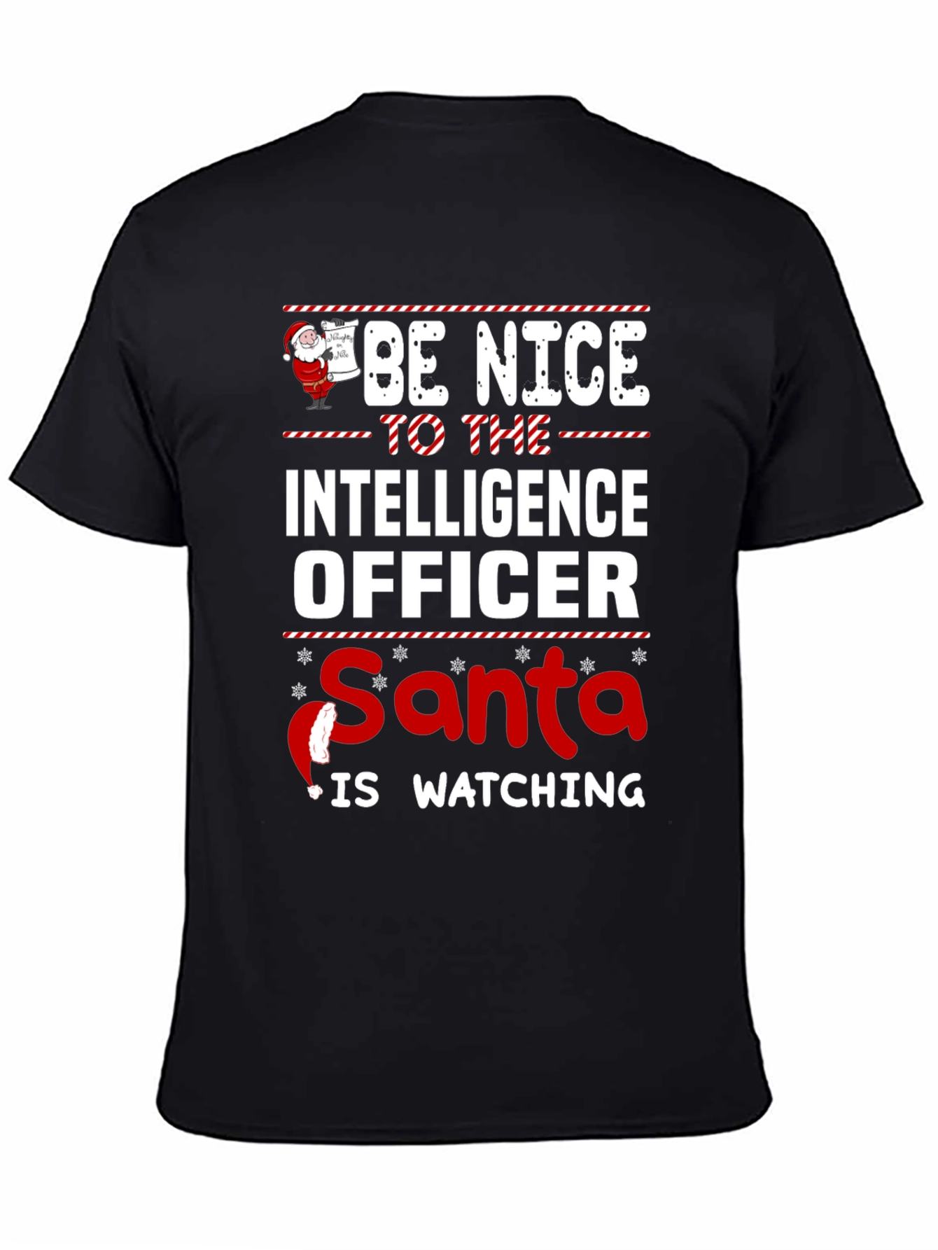 Intelligence Officer Santa Watching Christmas T-Shirt