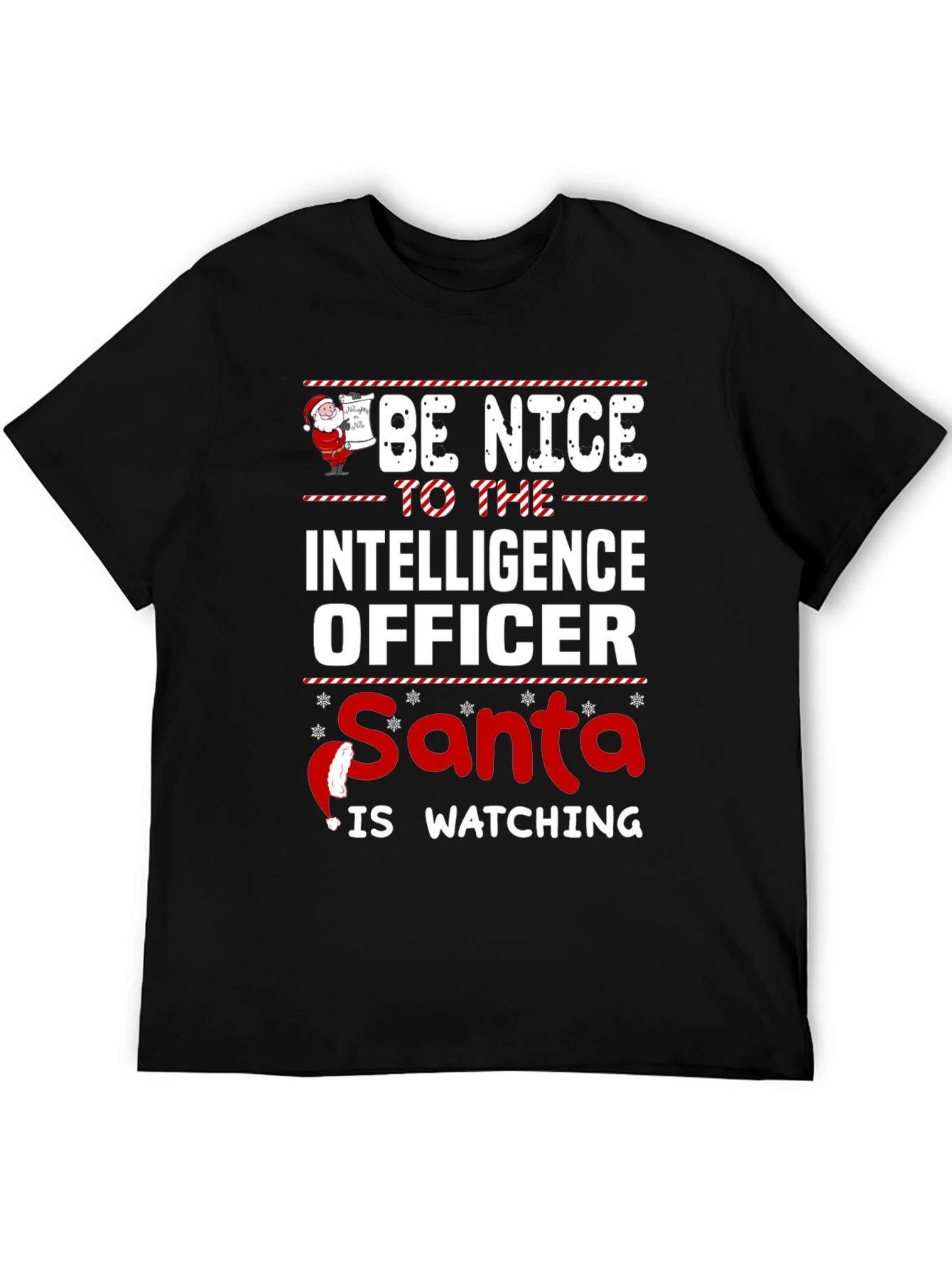 Intelligence Officer Santa Watching Christmas T-Shirt