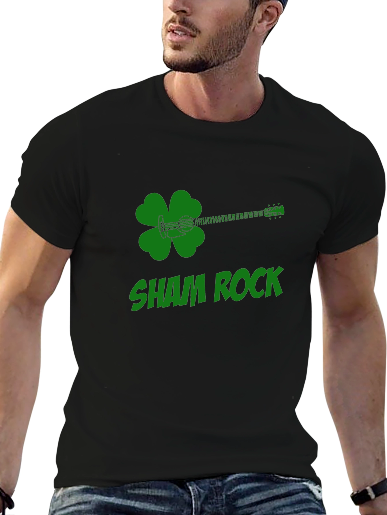 Sham Rock Guitar Clover T-Shirt