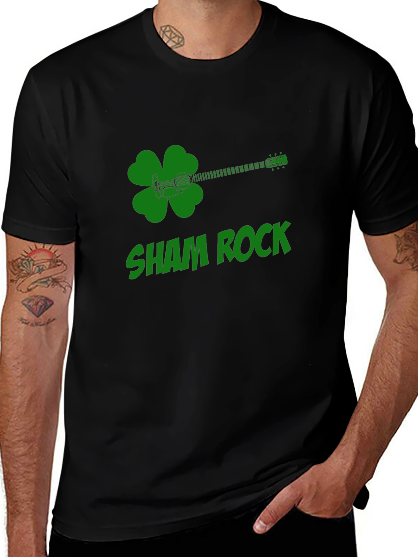Sham Rock Guitar Clover T-Shirt