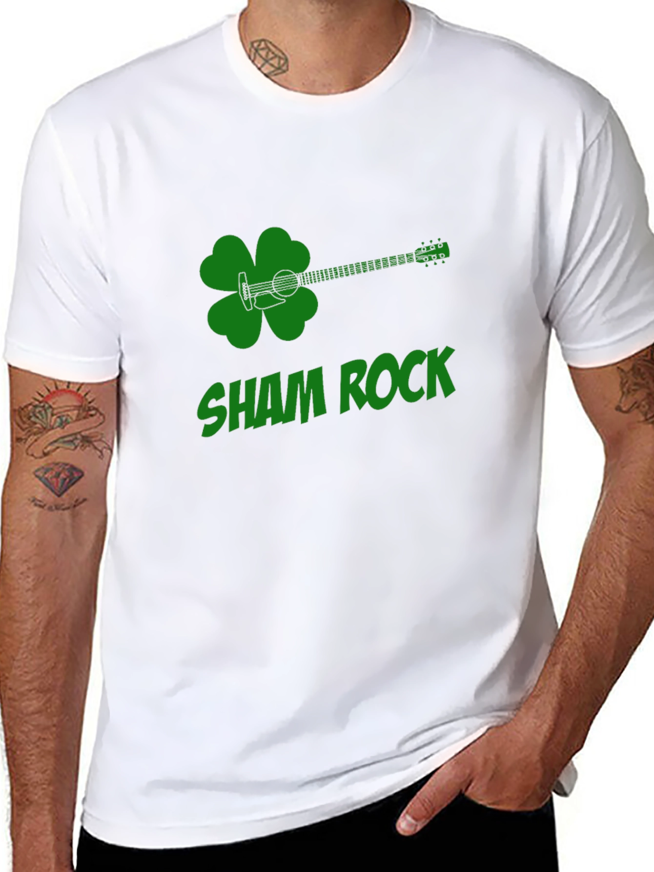 Sham Rock Guitar Clover T-Shirt