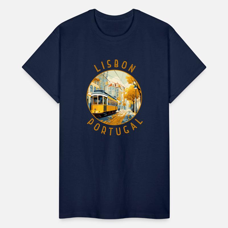 Lisbon Portugal Yellow Tram Retro Distressed