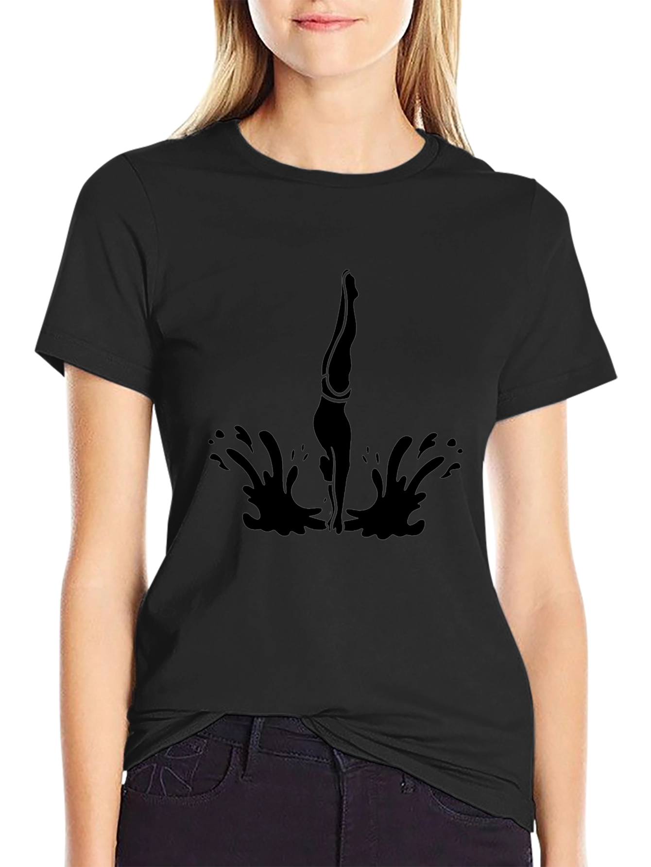 Diving Silhouette Black T-Shirt