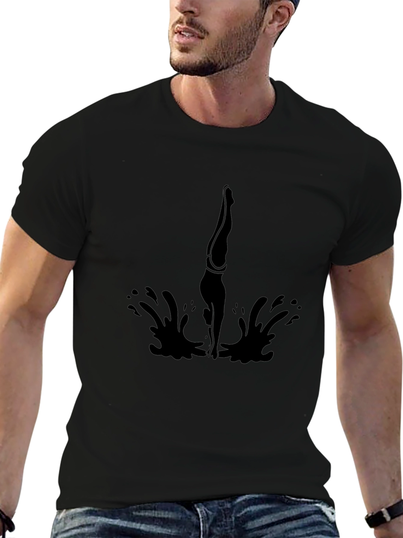 Diving Silhouette Black T-Shirt