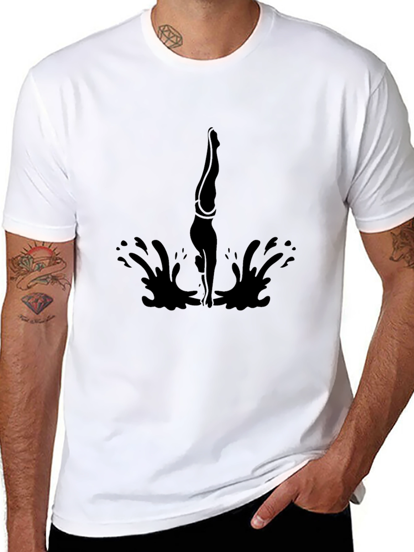 Diving Silhouette Black T-Shirt