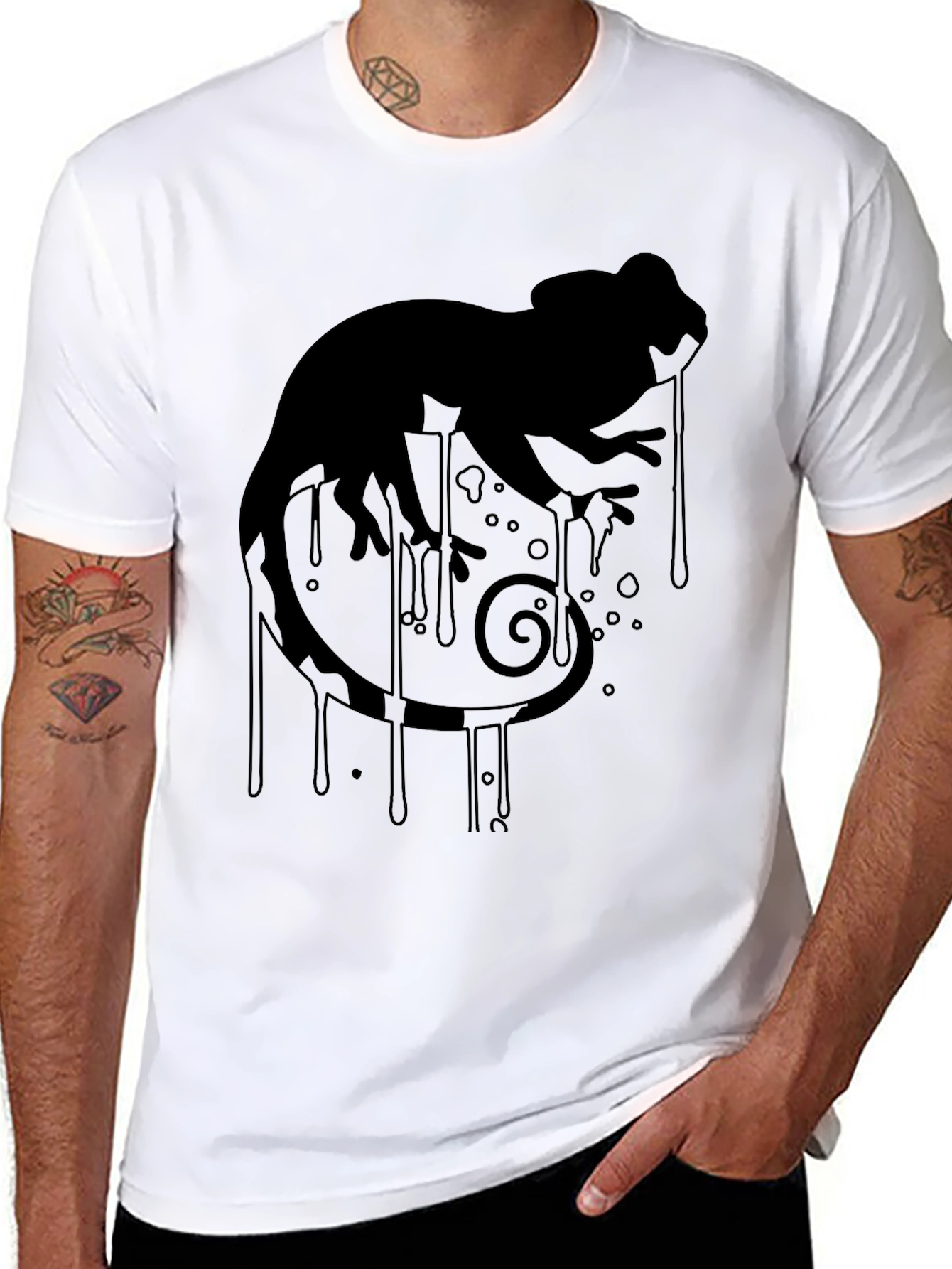 Chameleon Drip Black T-Shirt