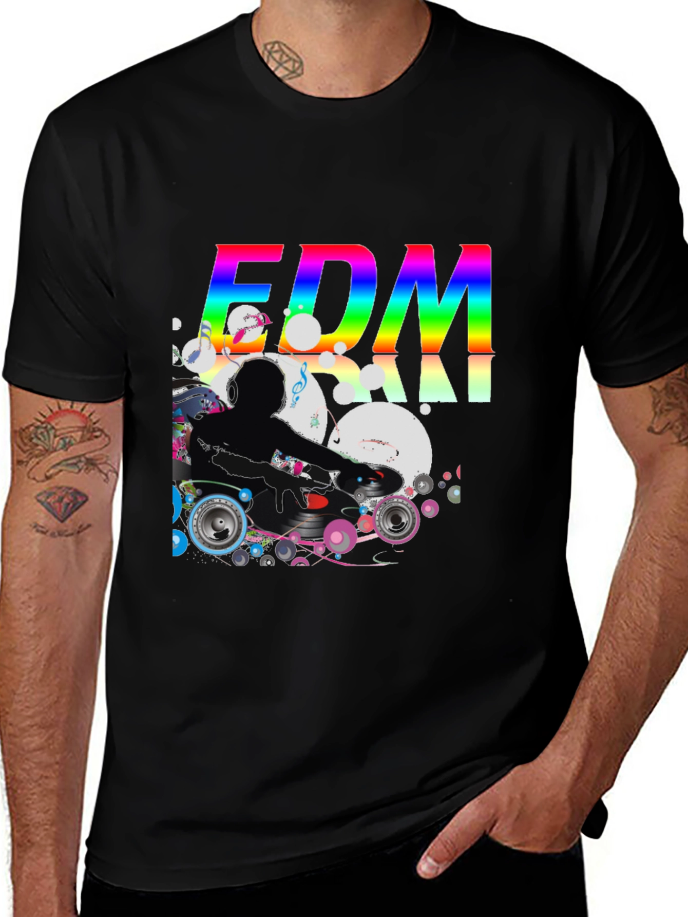 EDM DJ Graphic Tee - Black Cotton T-Shirt