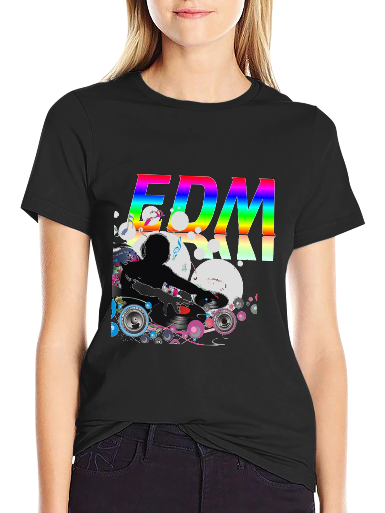 EDM DJ Graphic Tee - Black Cotton T-Shirt