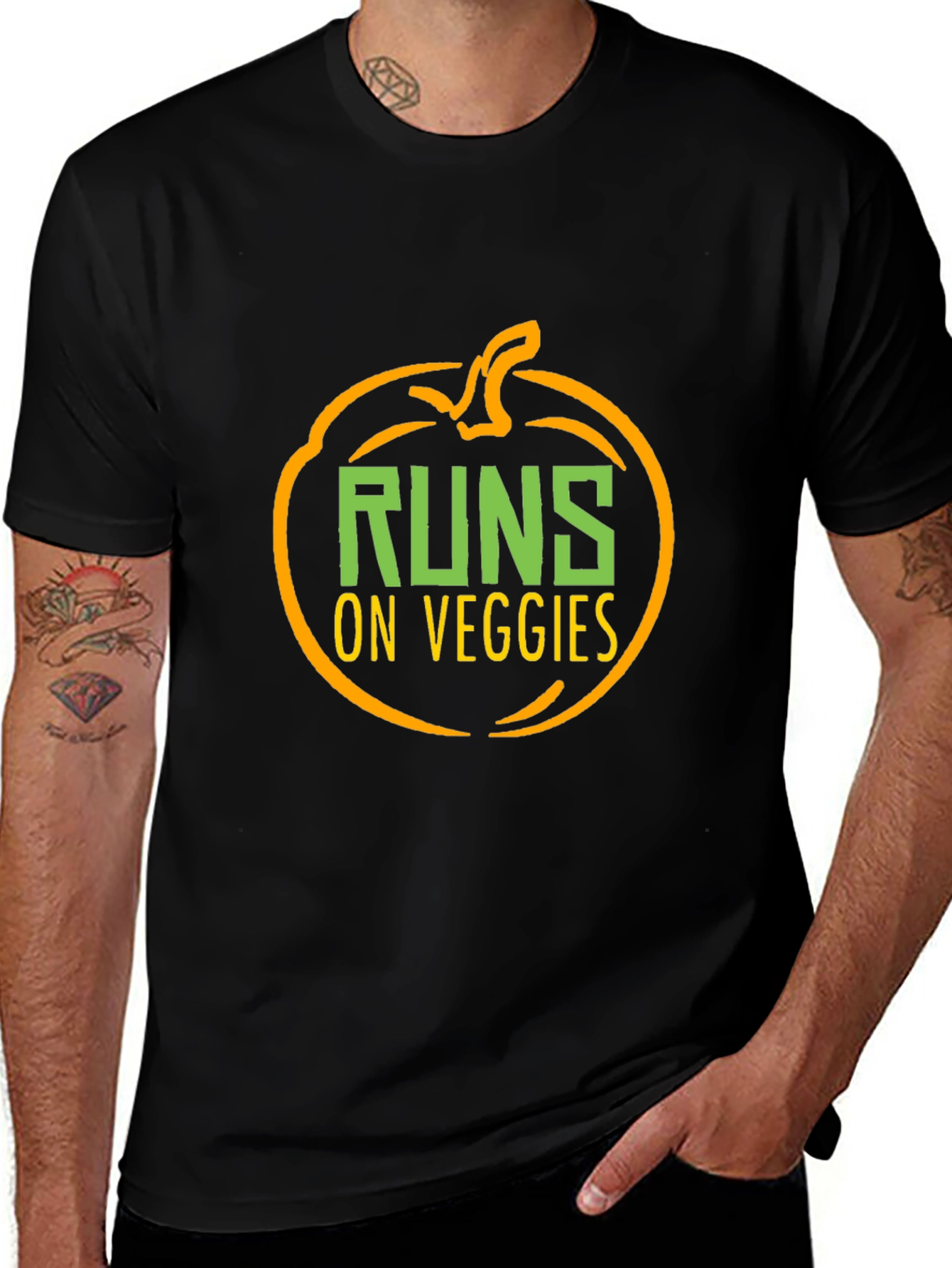 Runs on Veggies T-Shirt - Vegetarian Gift