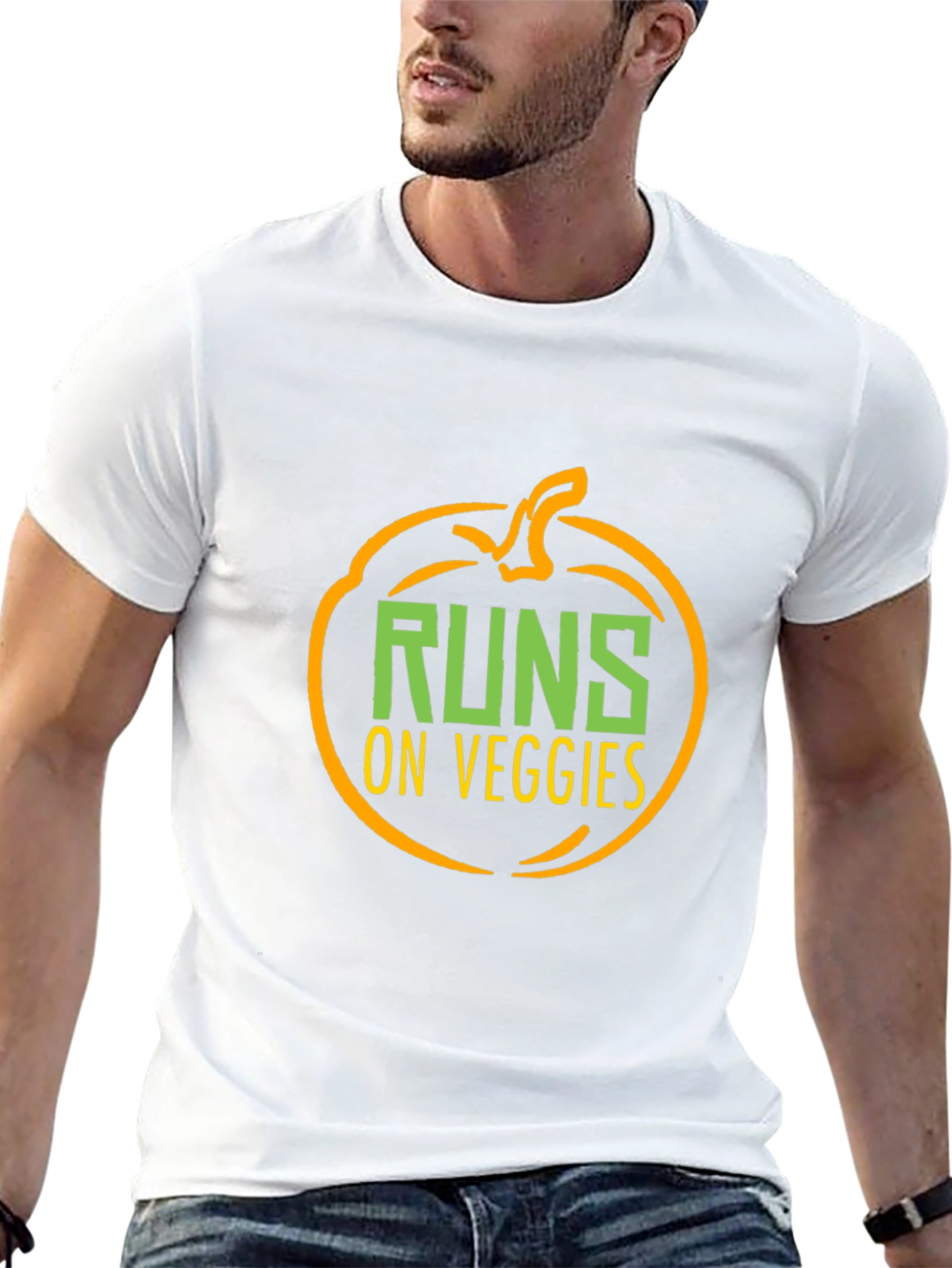 Runs on Veggies T-Shirt - Vegetarian Gift