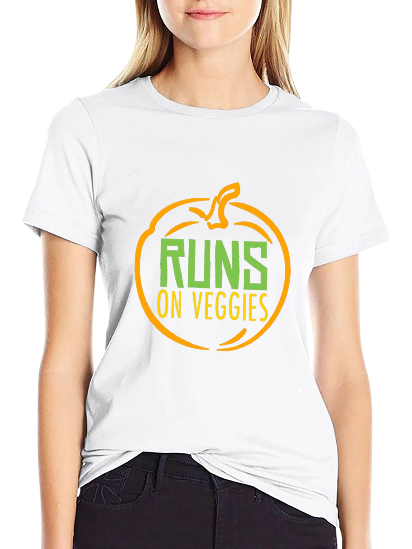 Runs on Veggies T-Shirt - Vegetarian Gift