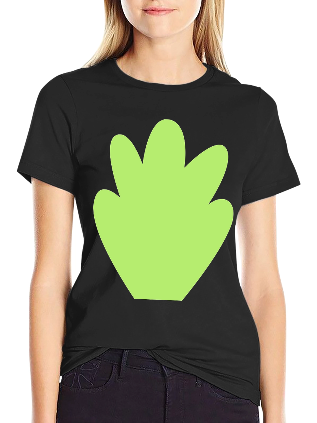 Leaf Graphic Tee - Stylish Black Cotton T-Shirt